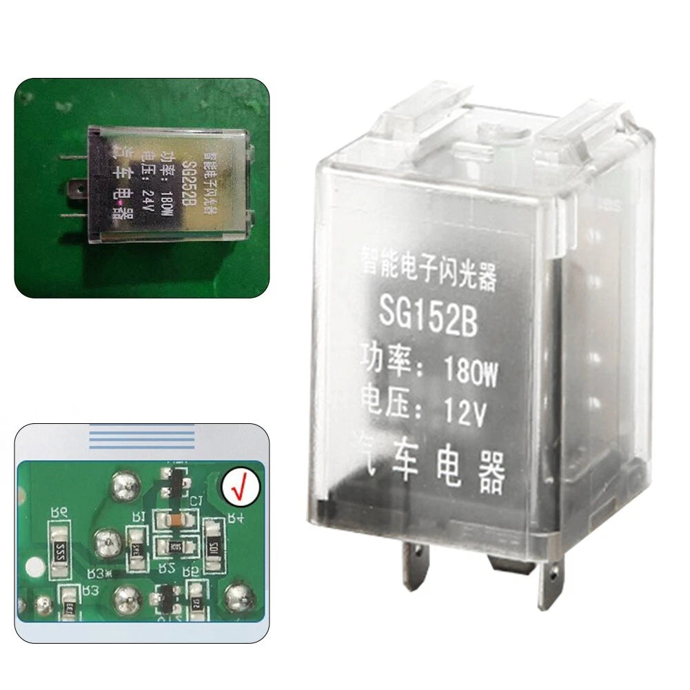 3Pin LED Light Flasher Relay for Car Turn Signal Blinker Control