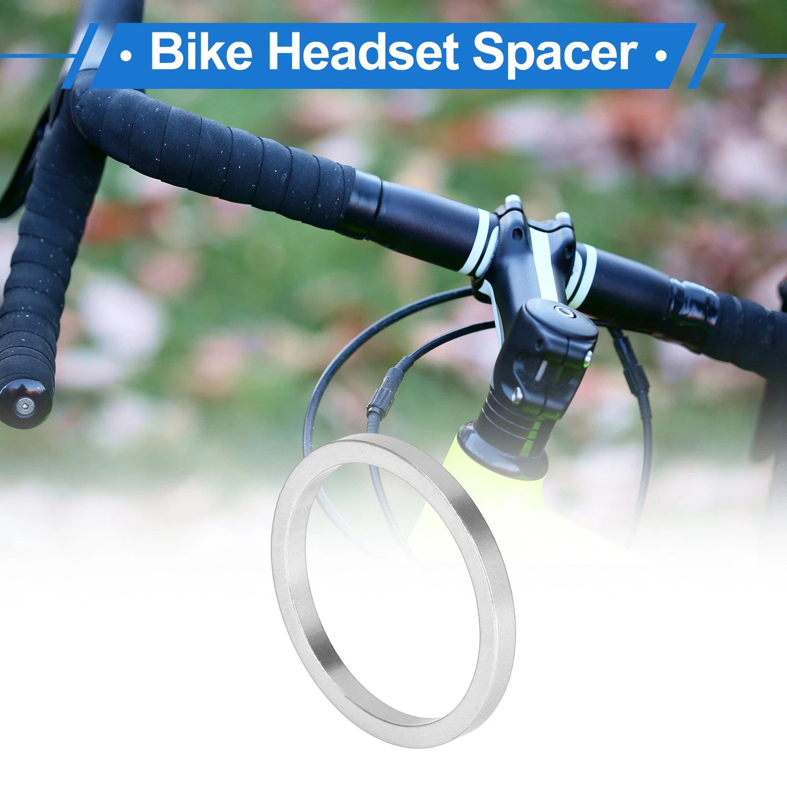 Headset Spacer 3mm Replacement for Bike Fork Stem (1-1/8") Aluminum Silver (2000–2025)