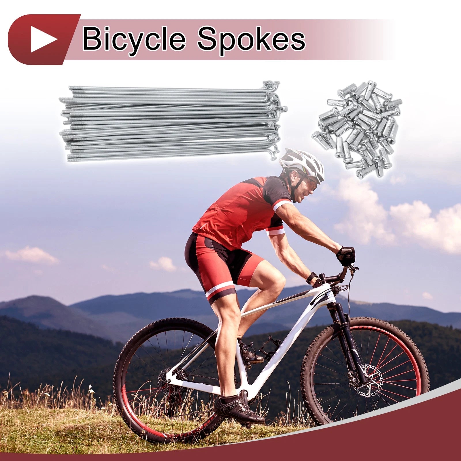 Bicycle Spokes 138mm 36 Pack Steel Galvanized Silver for 13G Wheels
