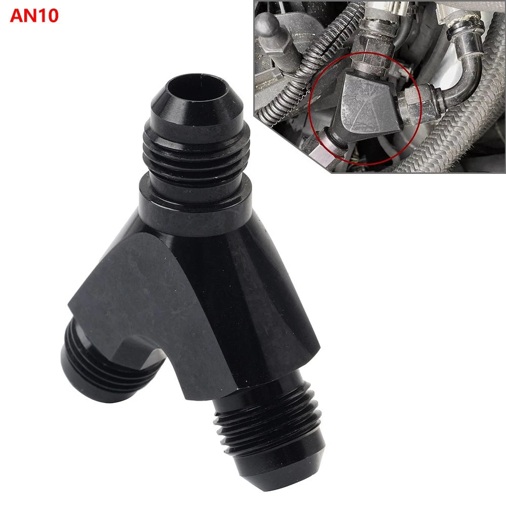 10AN Y Fuel Block Flare Union Fitting Adapter Coupler Black