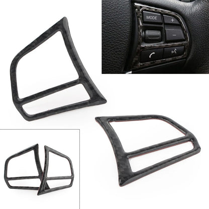 2X Carbon Fiber Steering Wheel Button Stickers for BMW 1 2 3 4 Series (2011–2020)