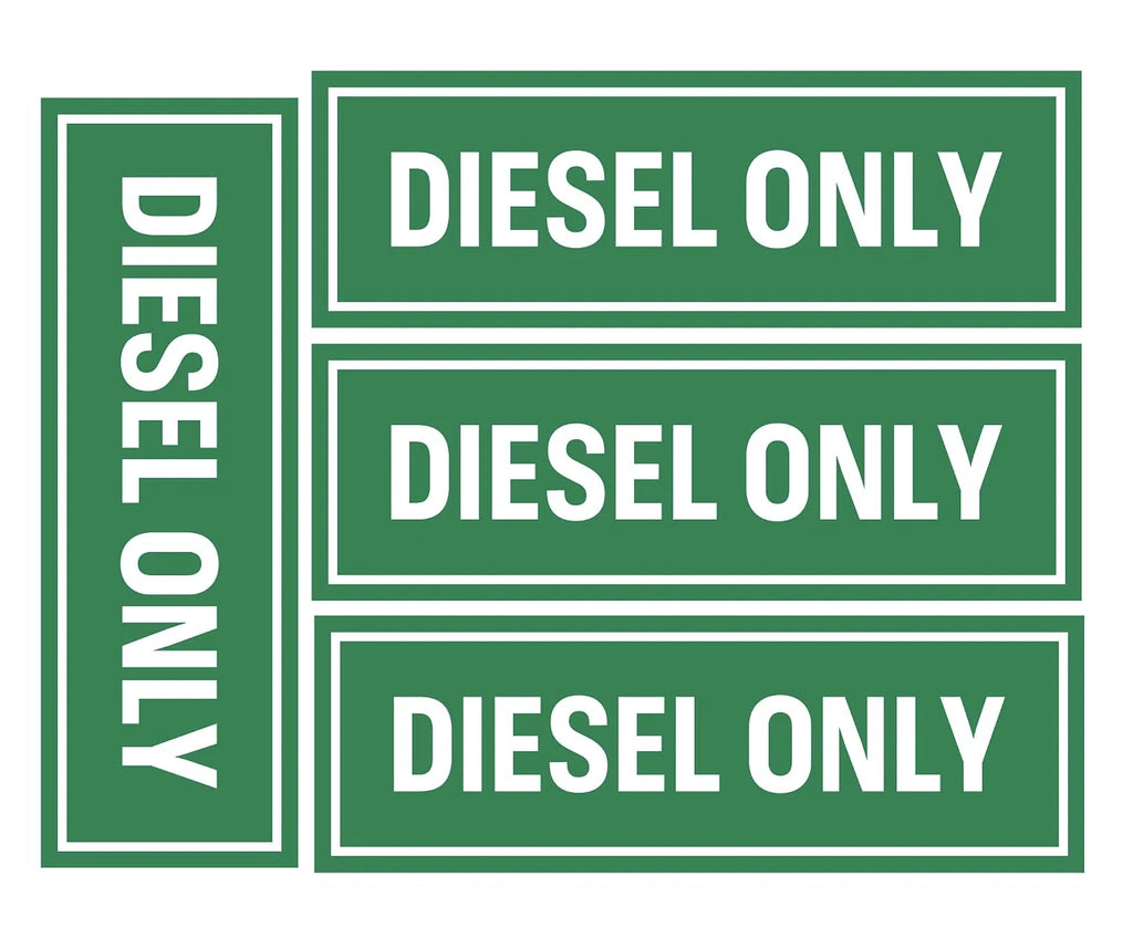 Set of 4 Diesel Only Vinyl Stickers for Truck