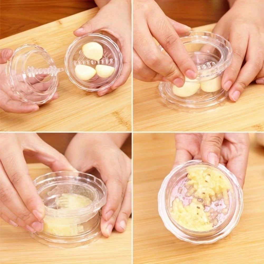 Garlic Crusher Tool with Dual Edge System for Garlic Roots and Chili Paste