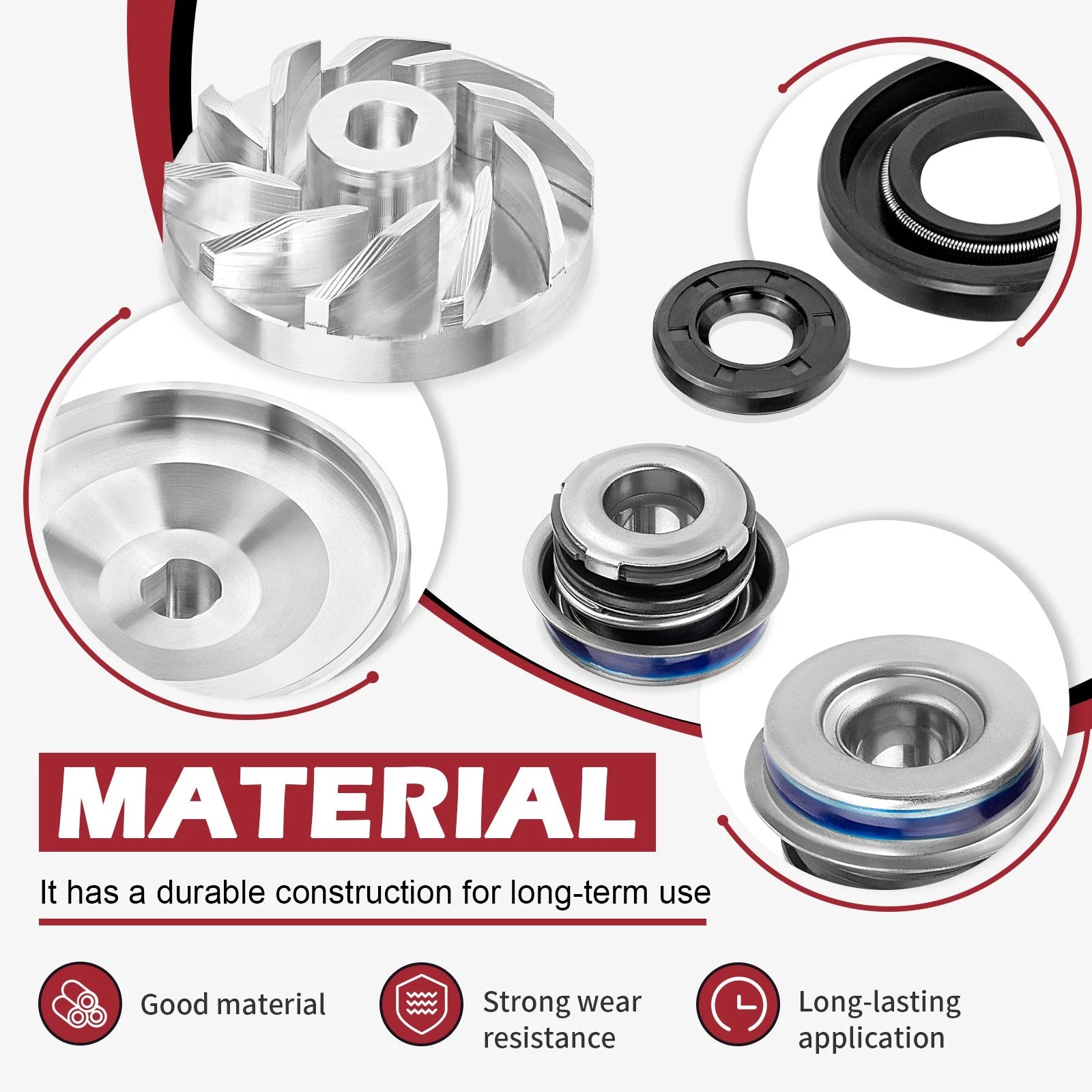 Water Pump Impeller Gasket Seal for Polaris 800 Dragon (2008–2010), SKS 800 (2016–2020)
