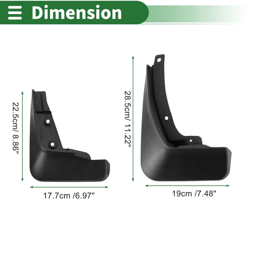 Mud Flaps Splash Guards Front Set for Chevrolet Cruze Hatchback (2017–2019)