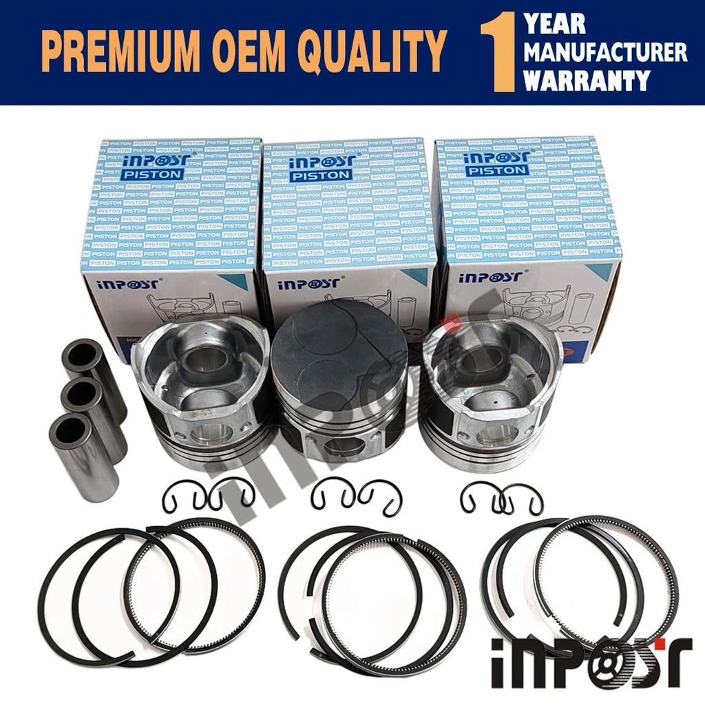 3pcs D905 Piston Ring Pin Set STD for Kubota Engine Tractor Excavator (72mm)