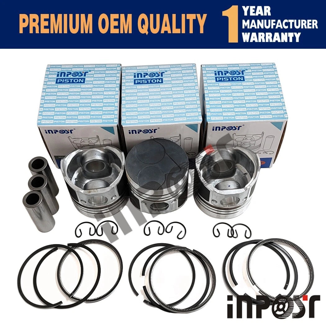 3pcs D905 Piston Ring Pin Set STD for Kubota Engine Tractor Excavator (72mm)