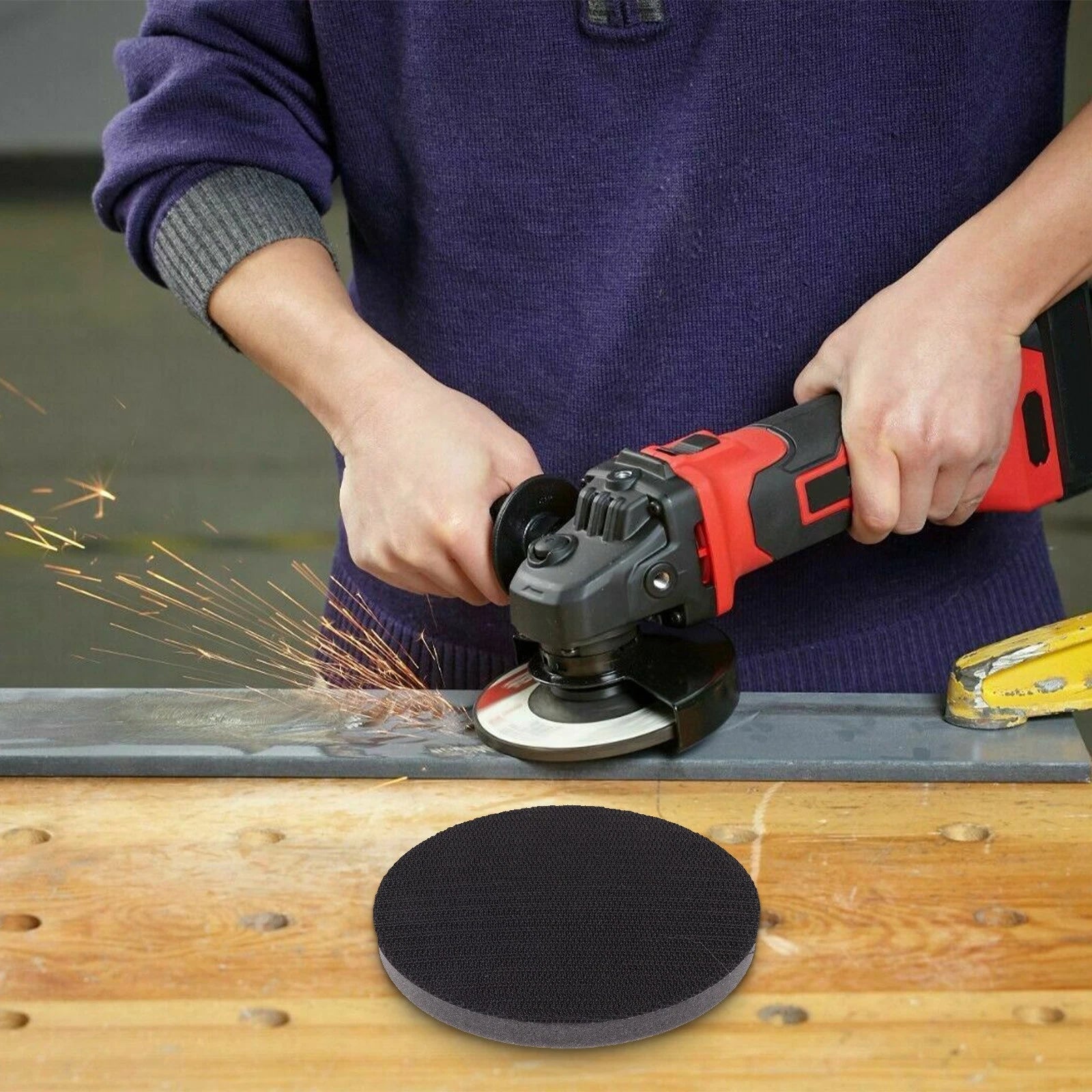 2X Soft Sponge Interface Pad Cushion for Hook & Loop Sanding Discs