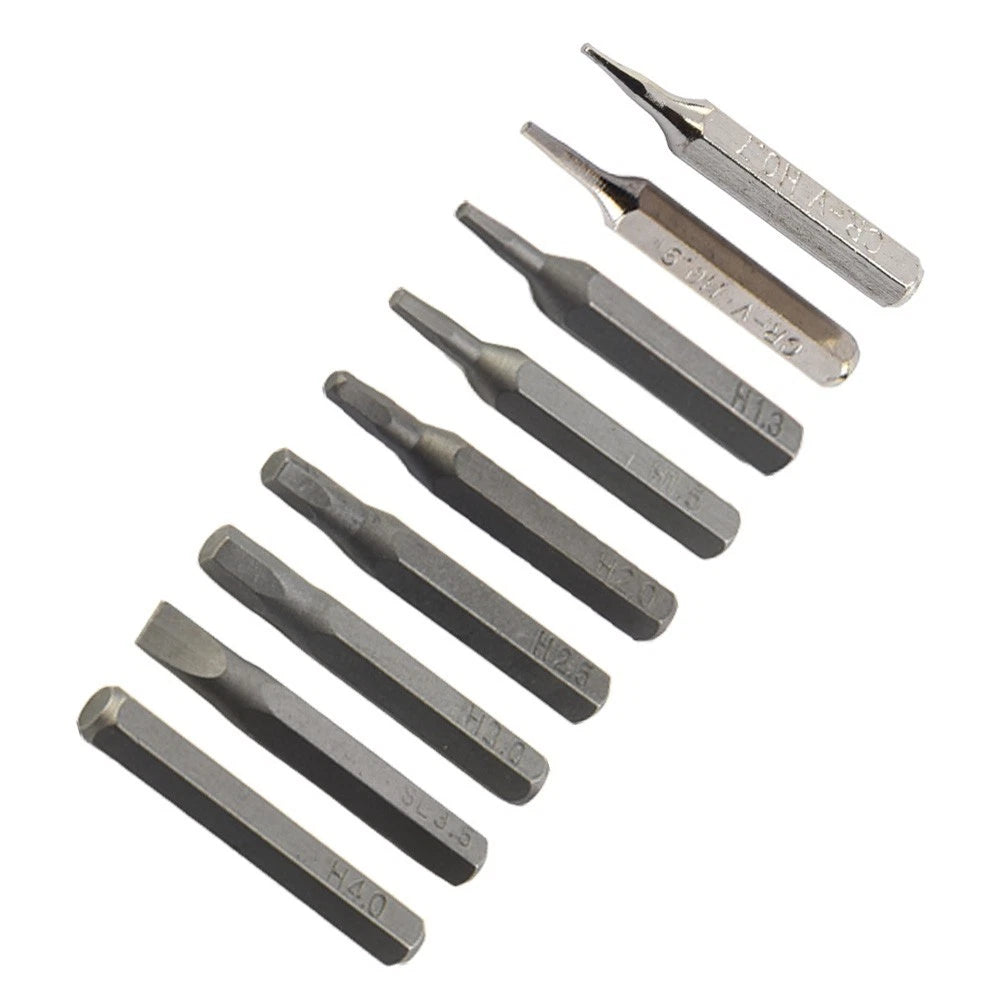 5Pcs Hex Screwdriver Bit Set - 28mm Length, Silver Steel