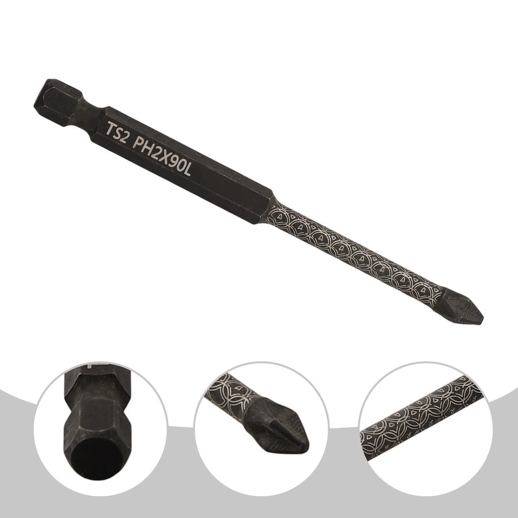 Magnetic Cross Bit with Hex Shank for Strong Screw Driving (1pc)