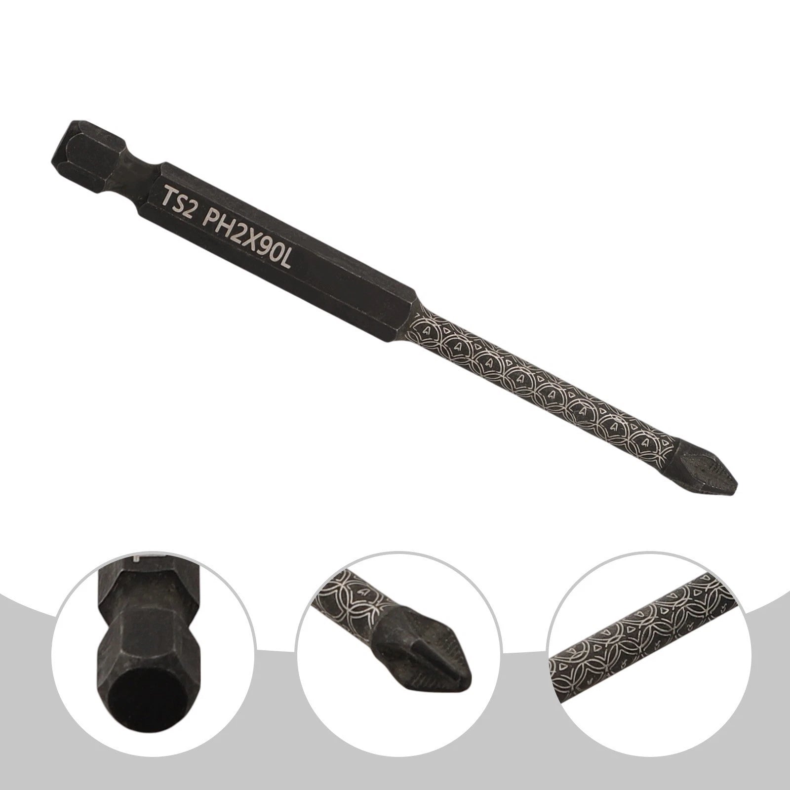 Magnetic Cross Bit with Hex Shank for Strong Screw Driving (1pc)
