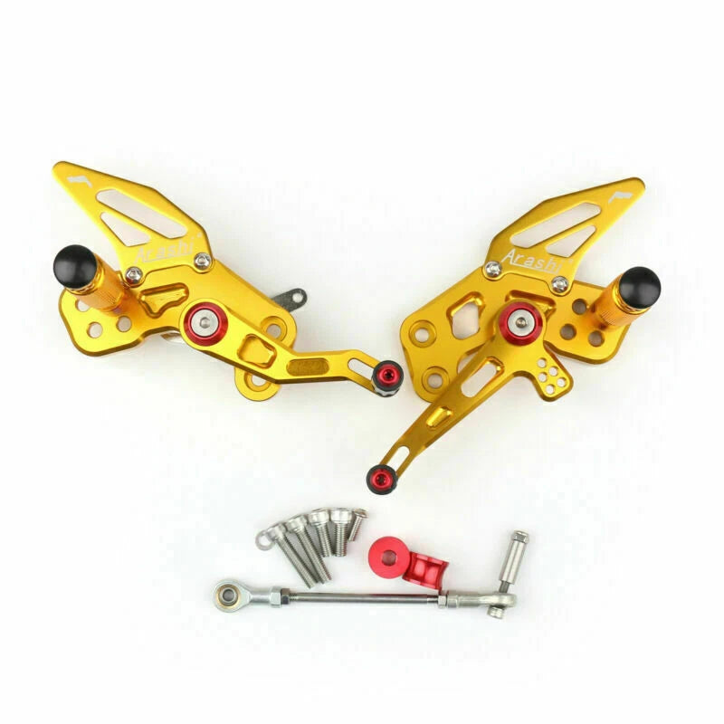 Aluminum Rearsets Footpeg Pedals for Kawasaki Z125 Pro (2016–2019) Gold T9