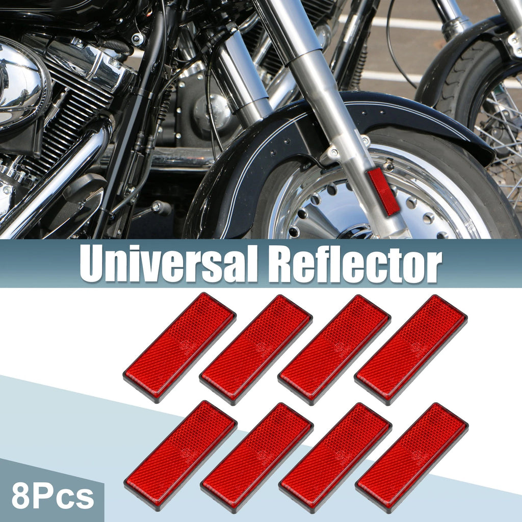 8pc Safety Reflectors Rectangular Spoke Reflective for Motorcycle Bicycle (Red)