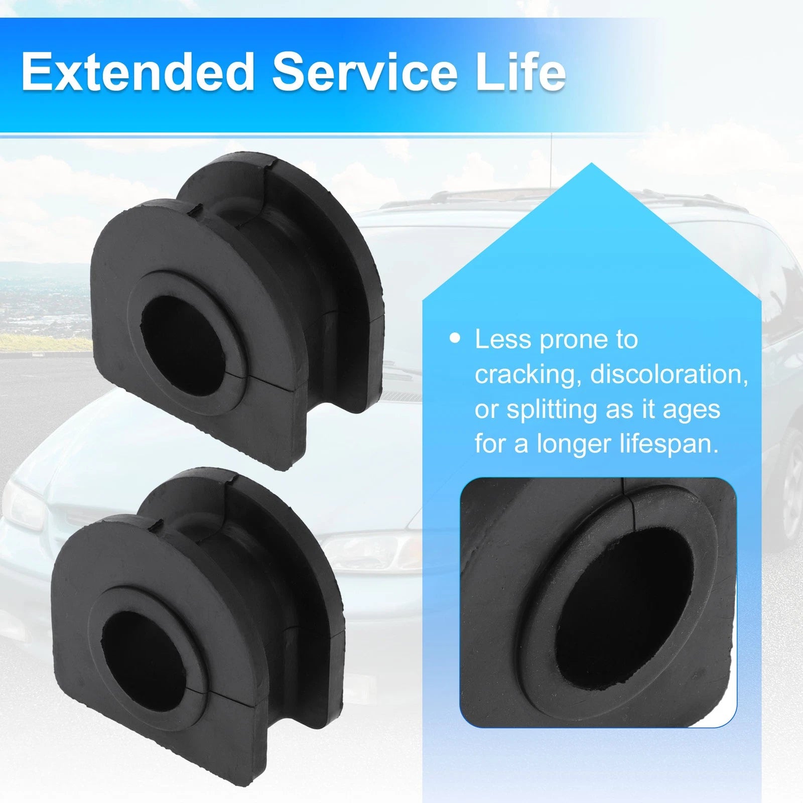 2X Stabilizer Sway Bar Bushing Kit for Cadillac Escalade (2009–2019) Rubber