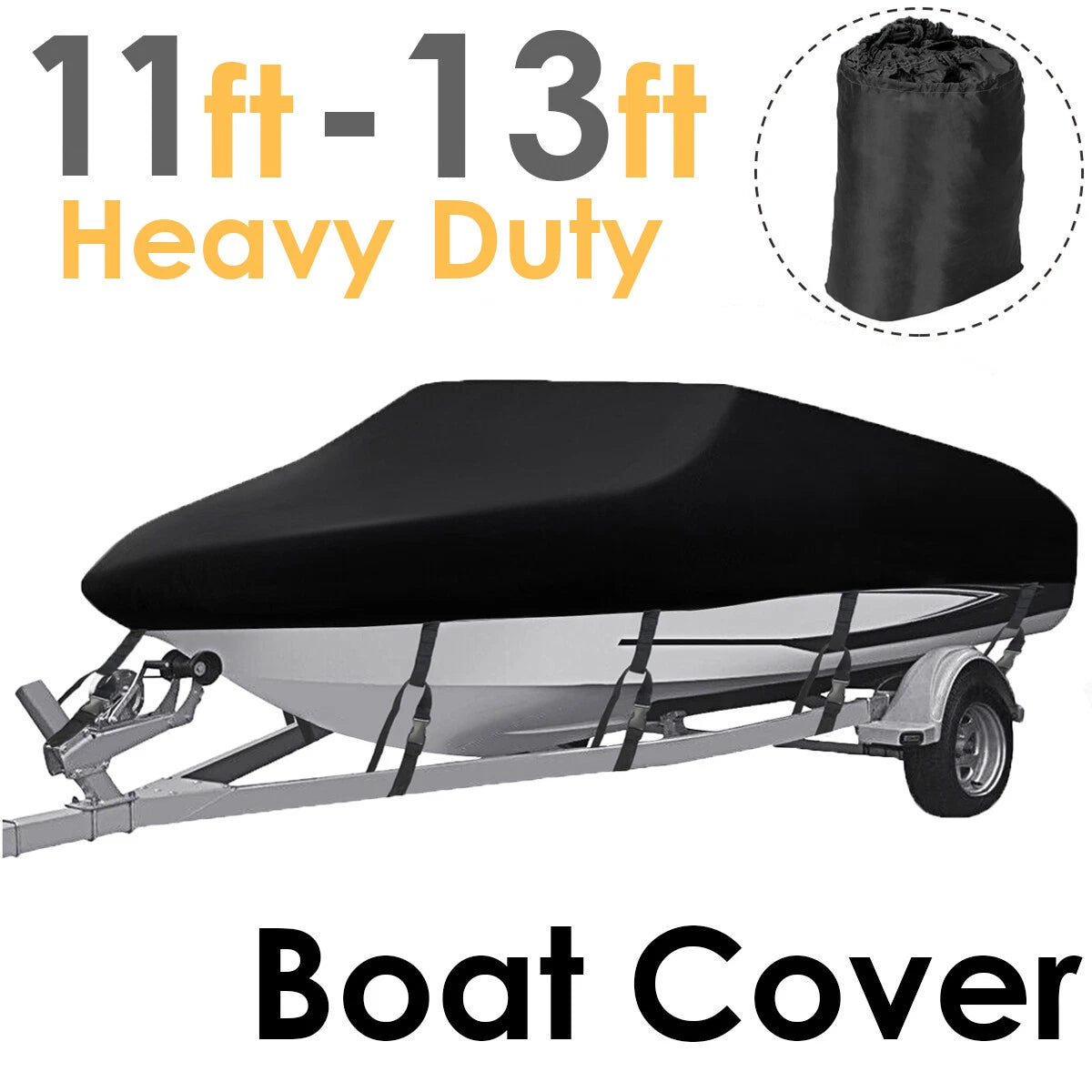 Trailerable Boat Cover for V-Hull Runabout (11-13FT)
