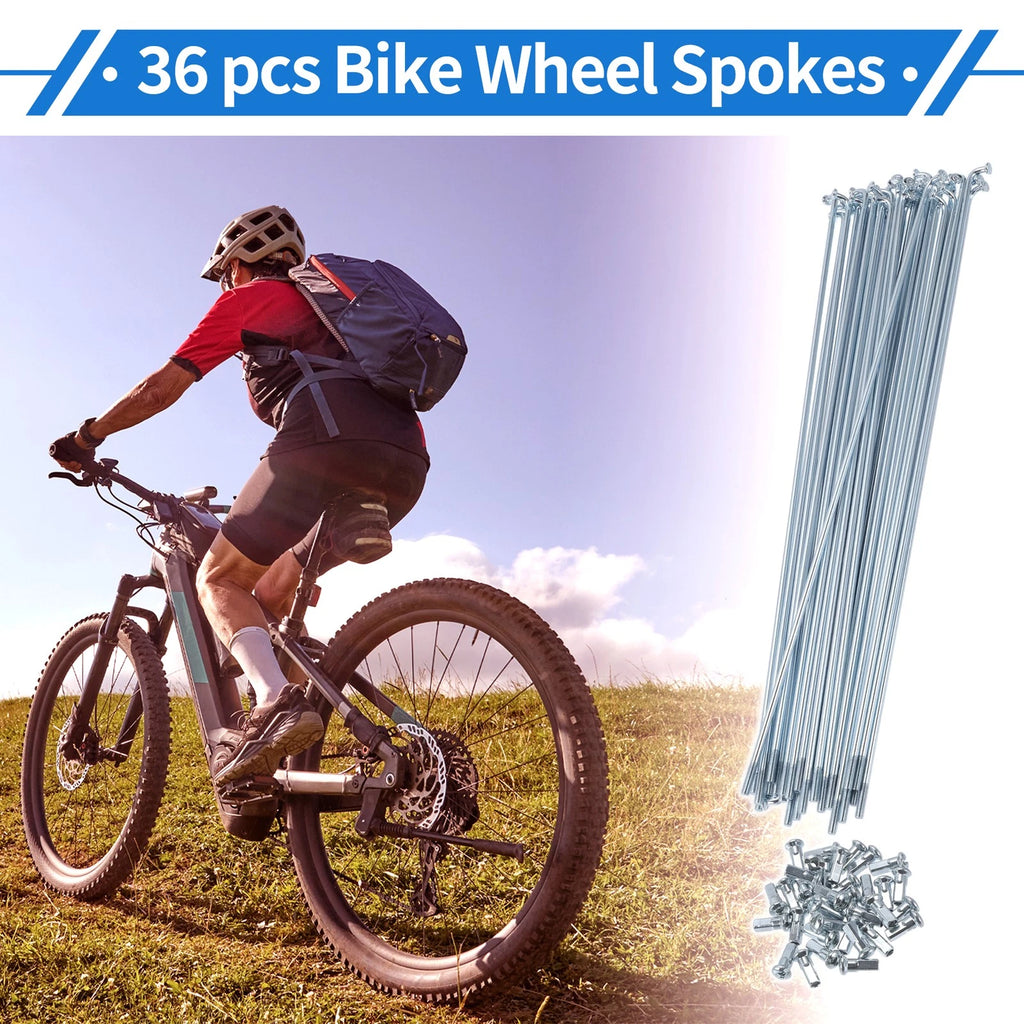 Bicycle Spokes Nipple Set 228mm Carbon Steel Galvanized Universal (12G)