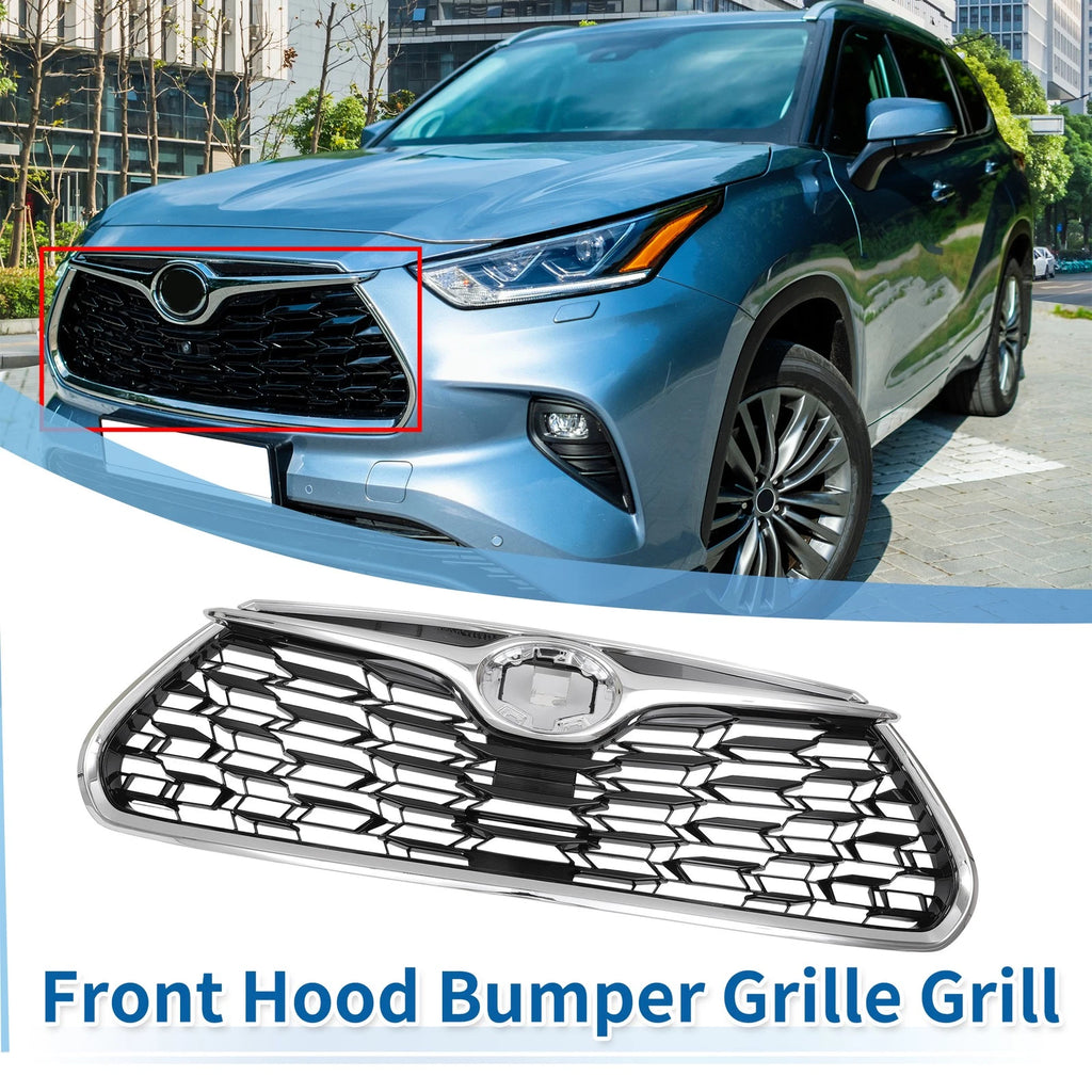 Hood Bumper Grille Front Replacement for Toyota Highlander (2020–2022)