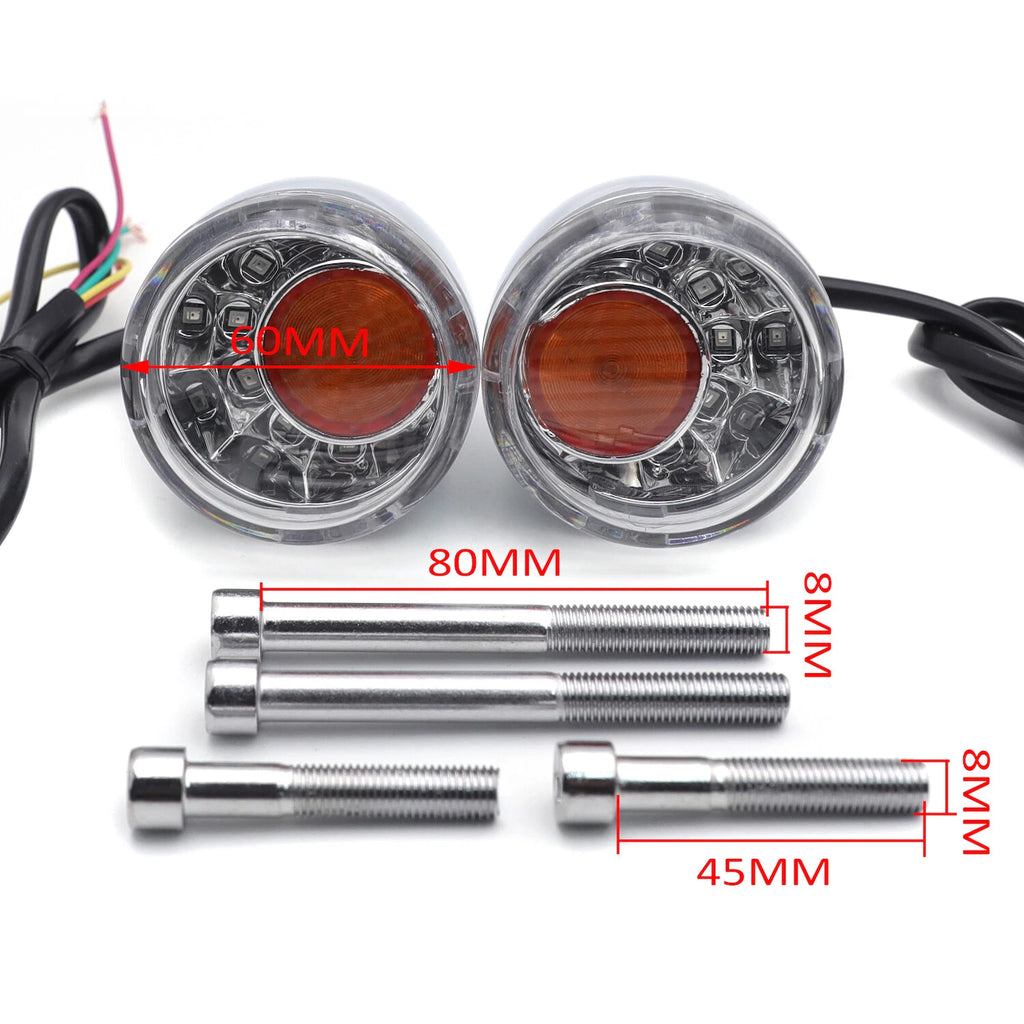 Clear Rear LED Run Brake Turn Signal Indicator for Harley FXD FXDB FXDC (2002–2017)