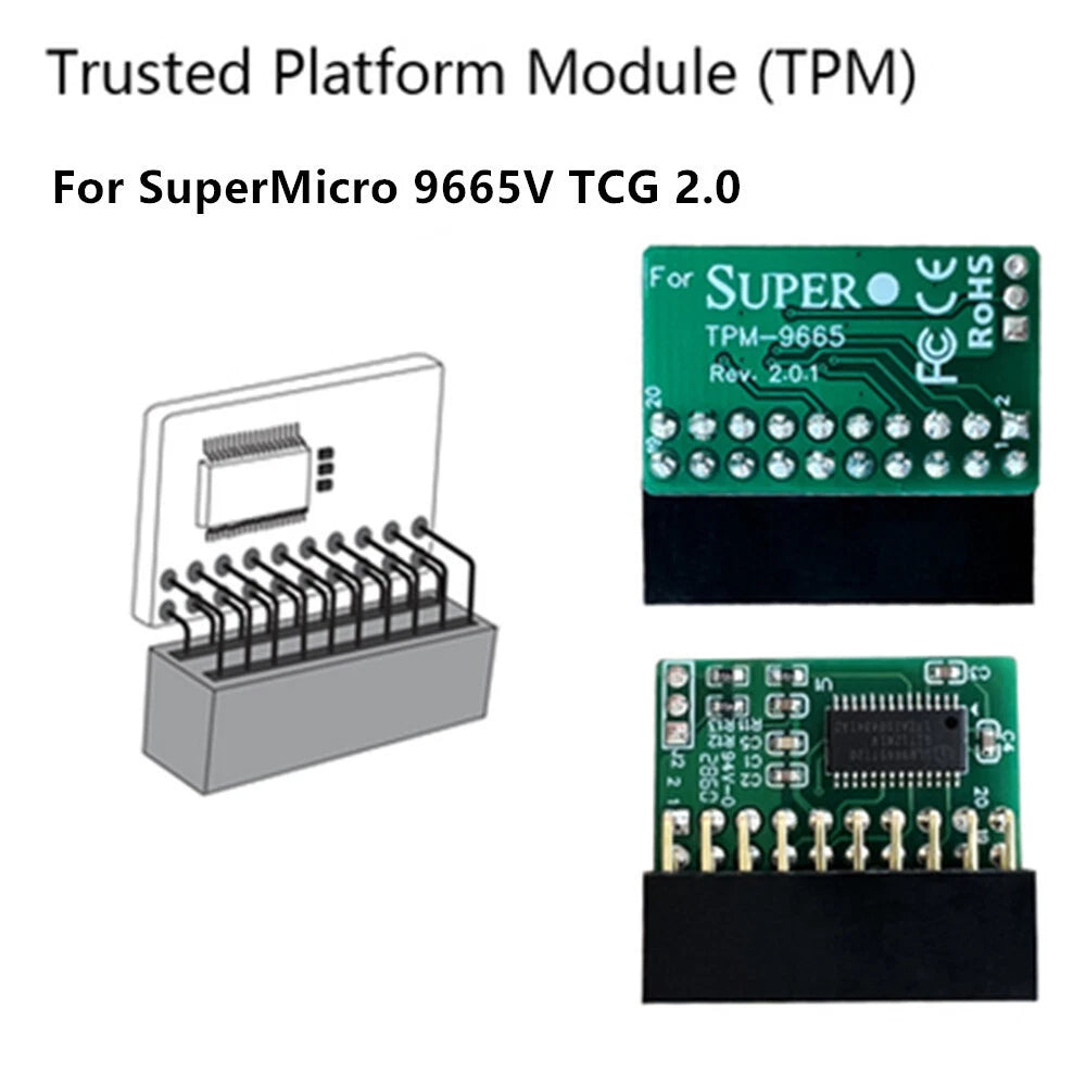 1 PC 20 Pin TPM 2.0 Module for SuperMicro (AOM-TPM-9665V)