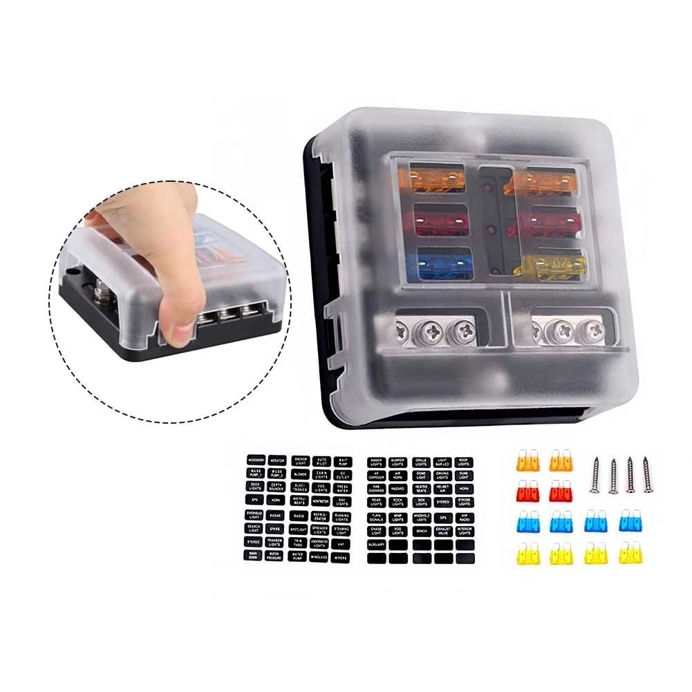 6 Position Fuse Box for Car with LED Indicator (12 Volt)