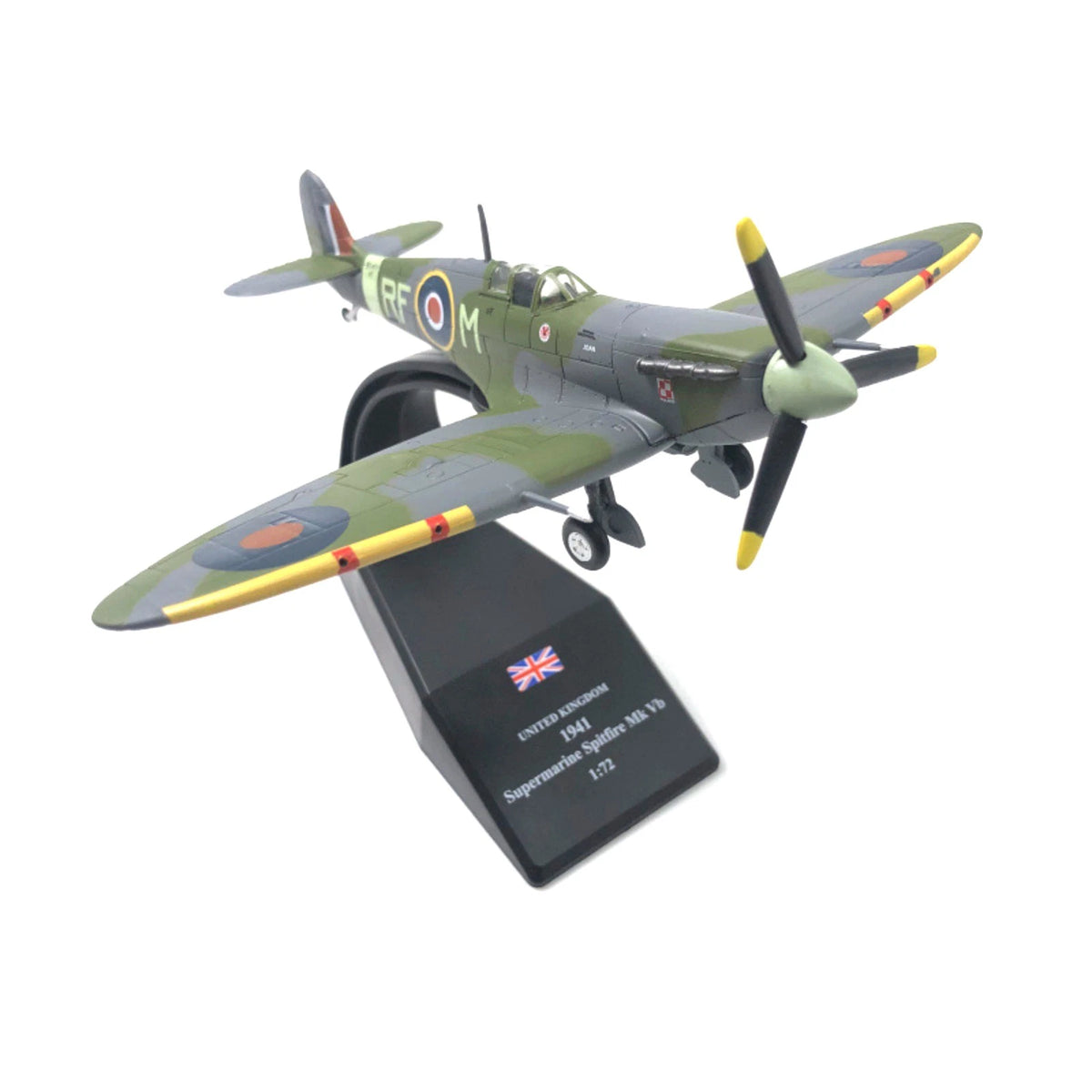 Diecast Spitfire Fighter Model with Stand for WWII Aircraft Collectors