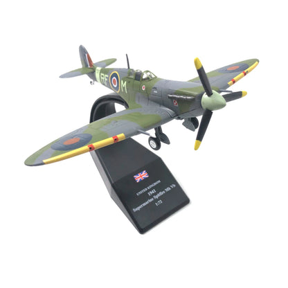 Diecast Spitfire Fighter Model with Stand for WWII Aircraft Collectors
