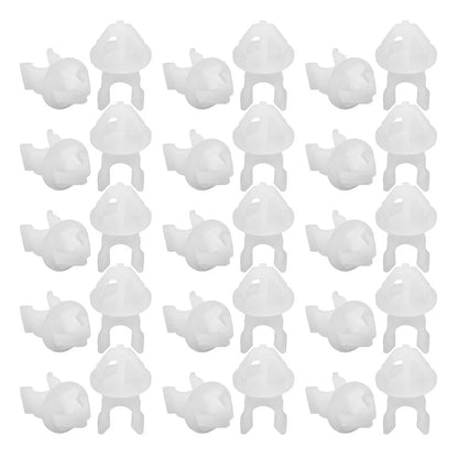 30pcs White Rivets for Car Hood Bonnet Prop Rod Clip Support Clamp