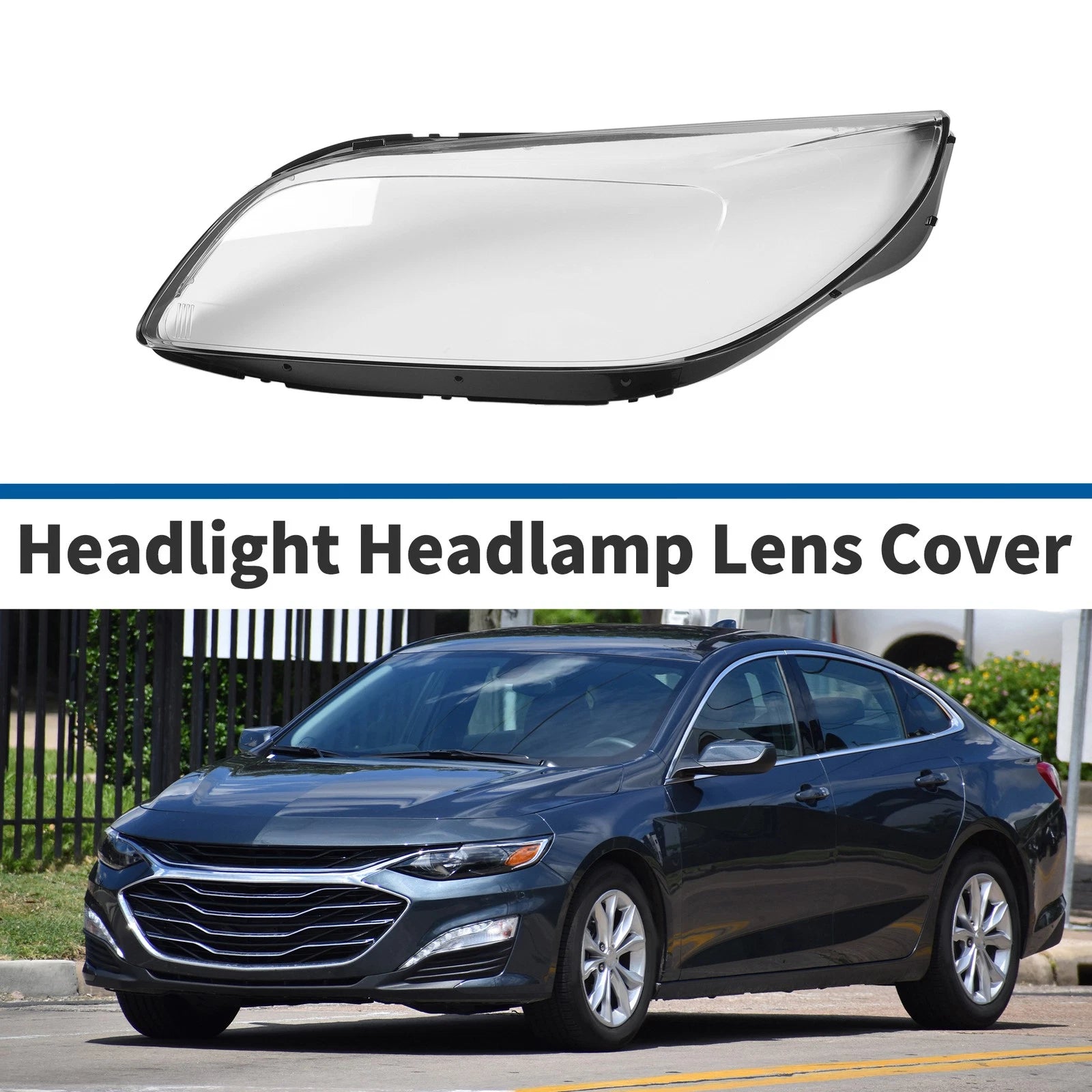Front Left Headlight Lens Cover Replacement for Chevrolet Malibu (2013–2015)
