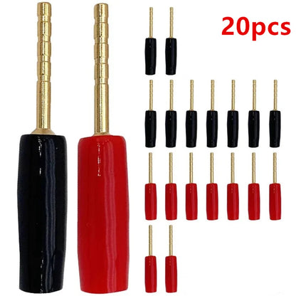 20Pcs 2mm Plugs Speaker Pin Connectors Straight Pin Terminals Wiring Connector
