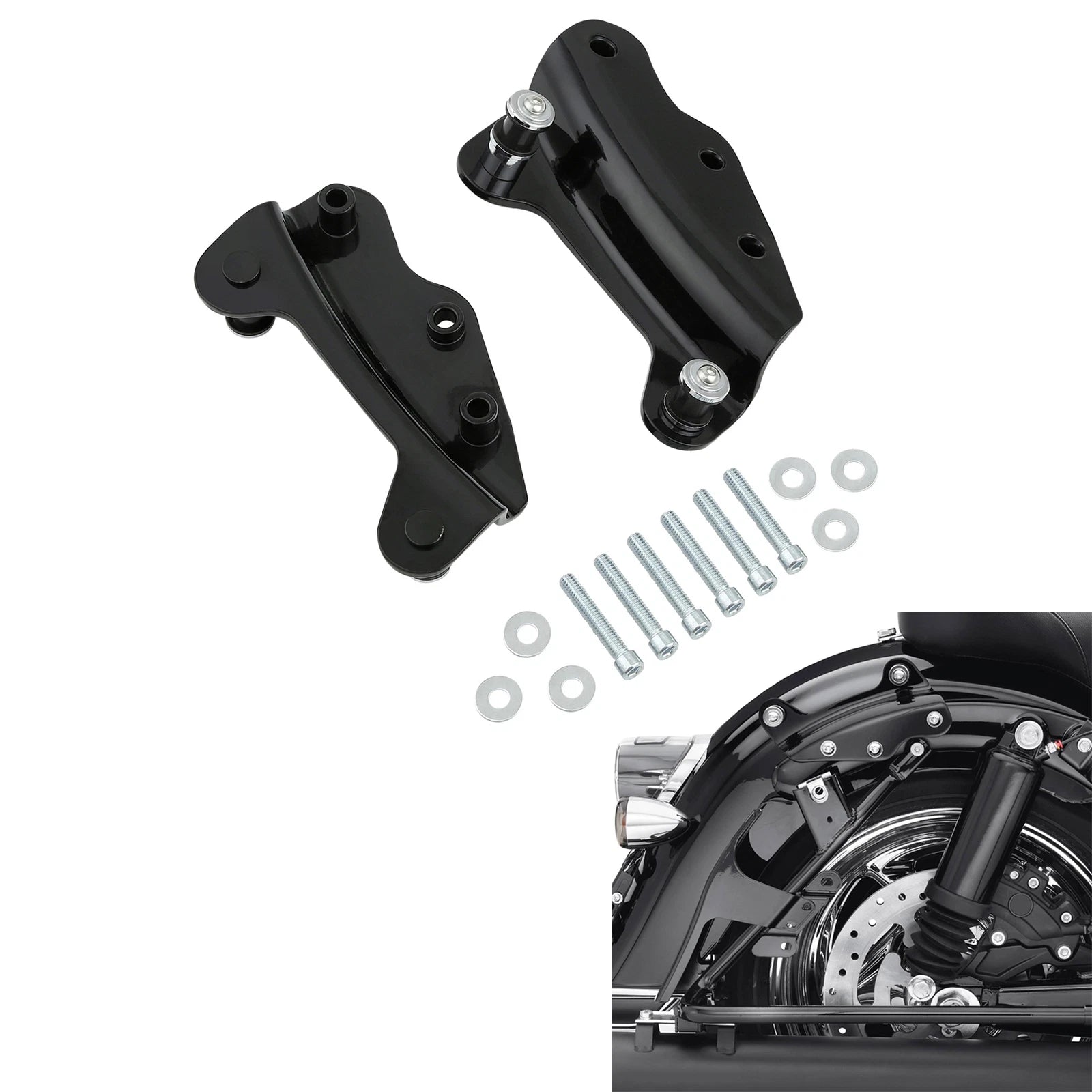 4 Point Docking Hardware Kit for Harley Touring Glide (2009–2025) Chrome/Black