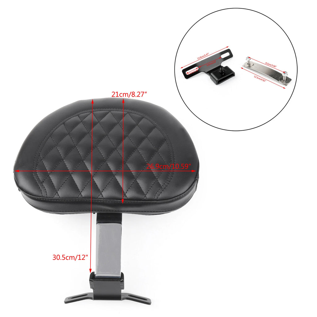Driver Backrest Pad for Harley Fatboy FLSTF Heritage Softail (2007–2017) Chrome