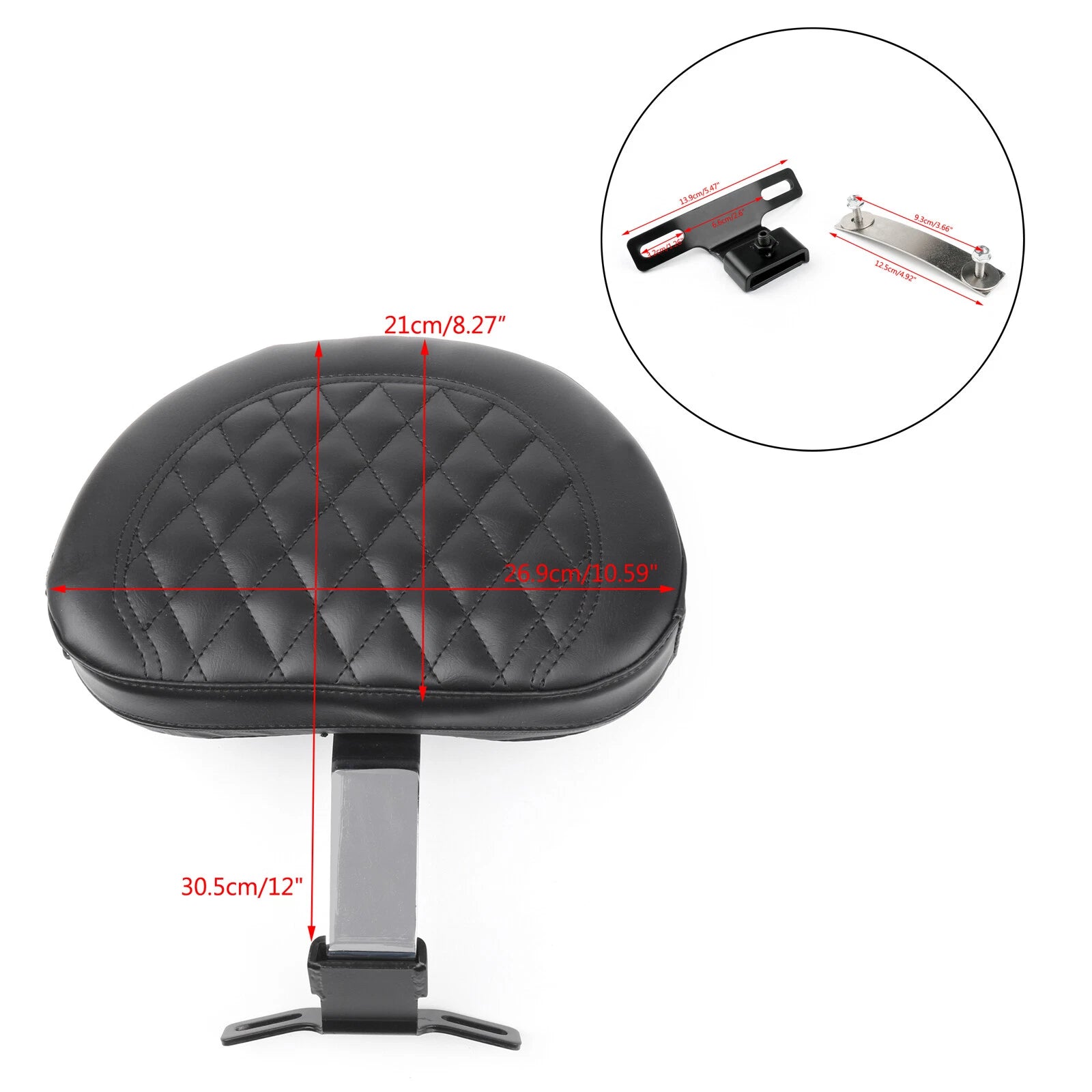 Driver Backrest Pad for Harley Fatboy FLSTF Heritage Softail (2007–2017) Chrome