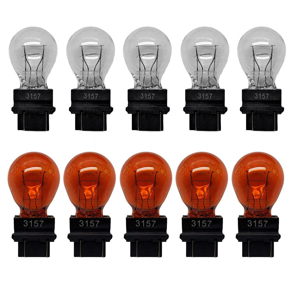 10pc 3157 Brake Light Bulb Kit for Various Vehicles (12V 3000K)