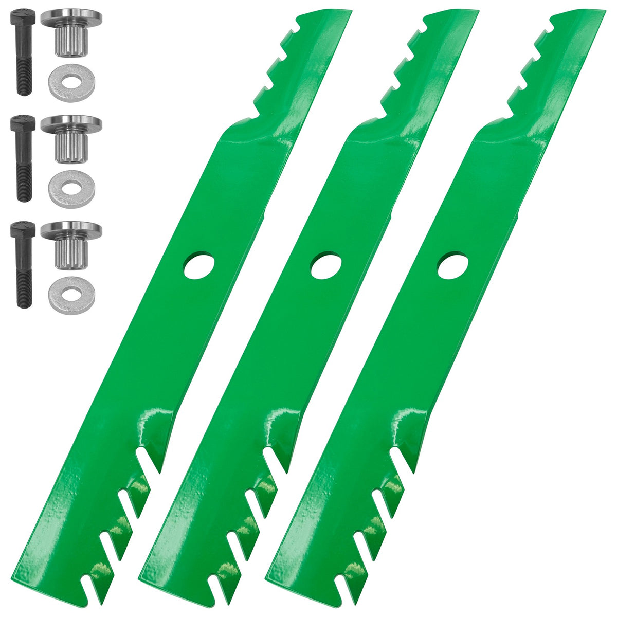 Toothed Gator Blades with Bushing Replacement for Exmark 60 Inch Deck (2000–2010)