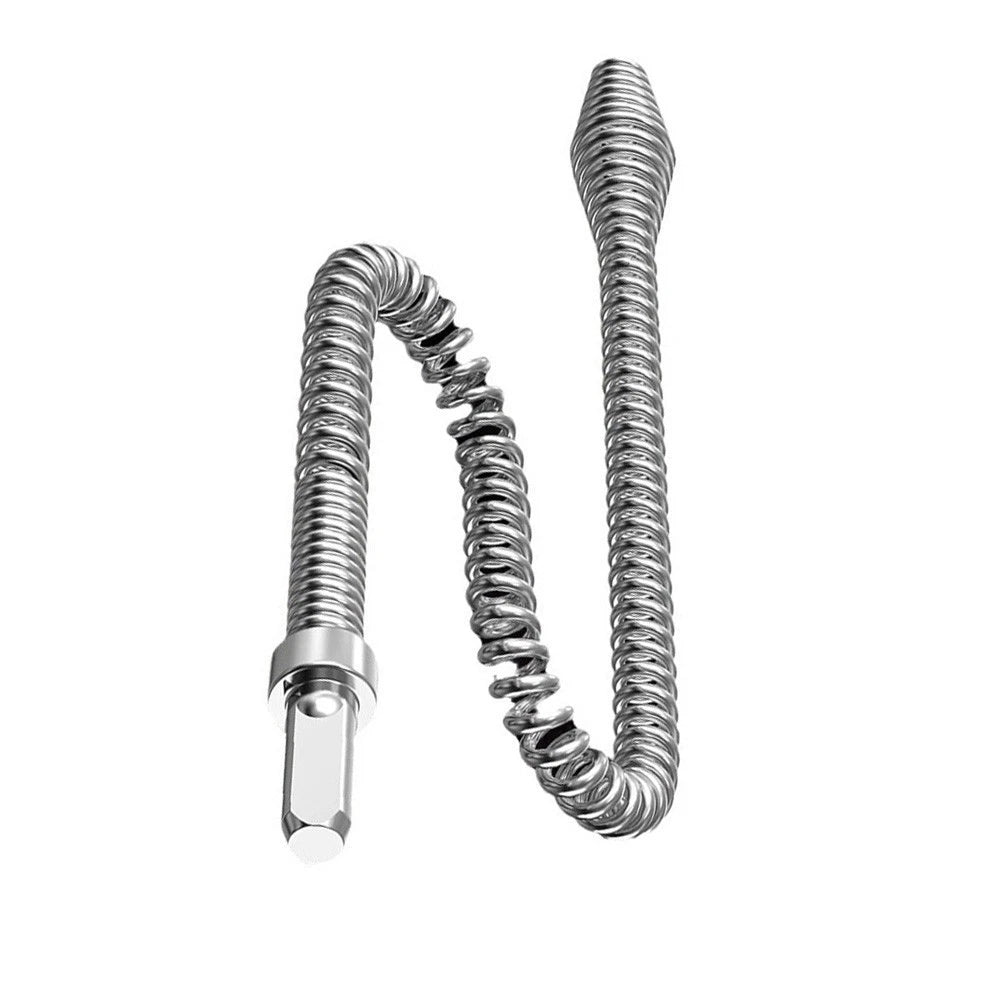 Drain Snake Tool 1.5m Stainless Steel with Drill Mount for Clog Extraction