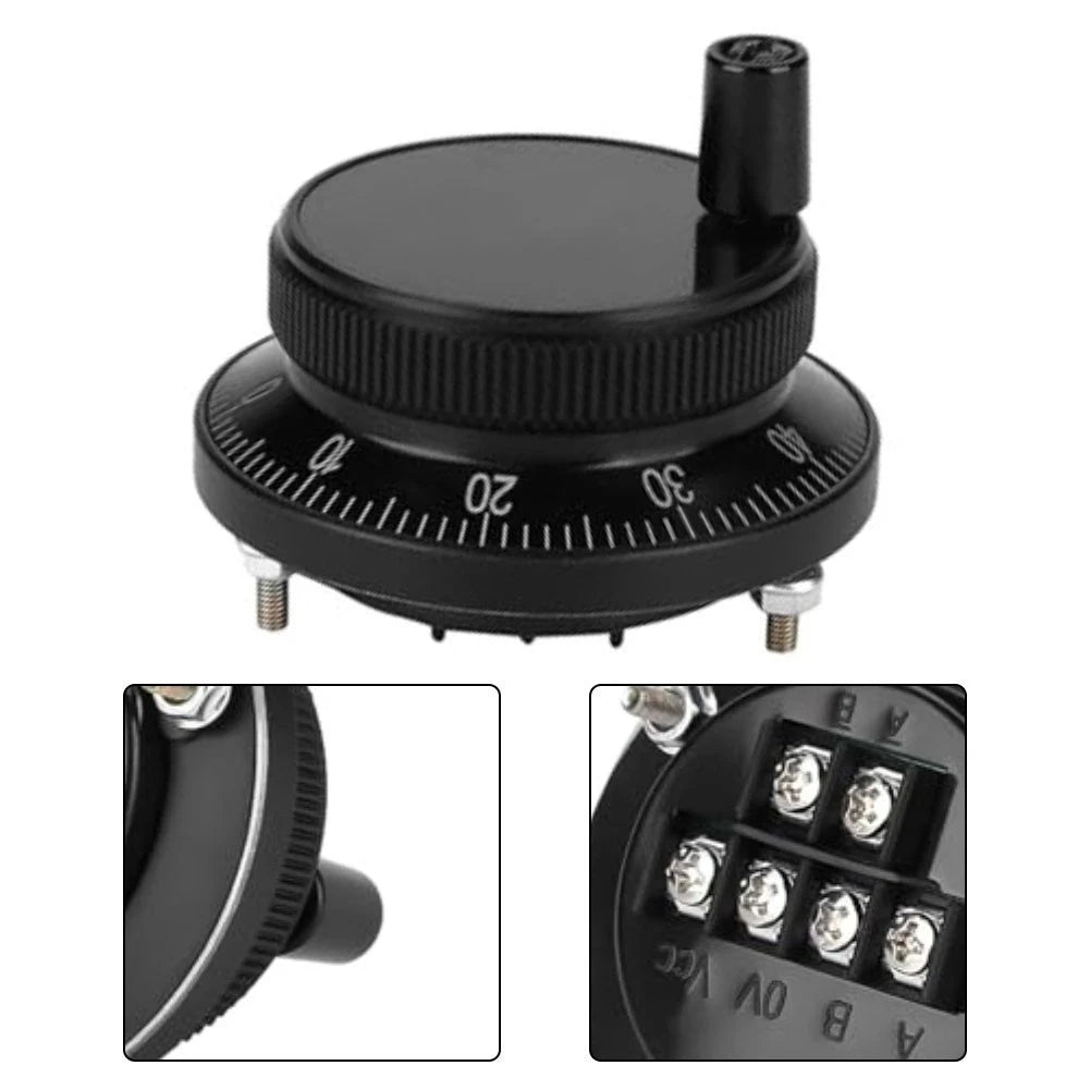 60mm CNC Handwheel Pulse Encoder for Lathe Milling with 6 Terminals
