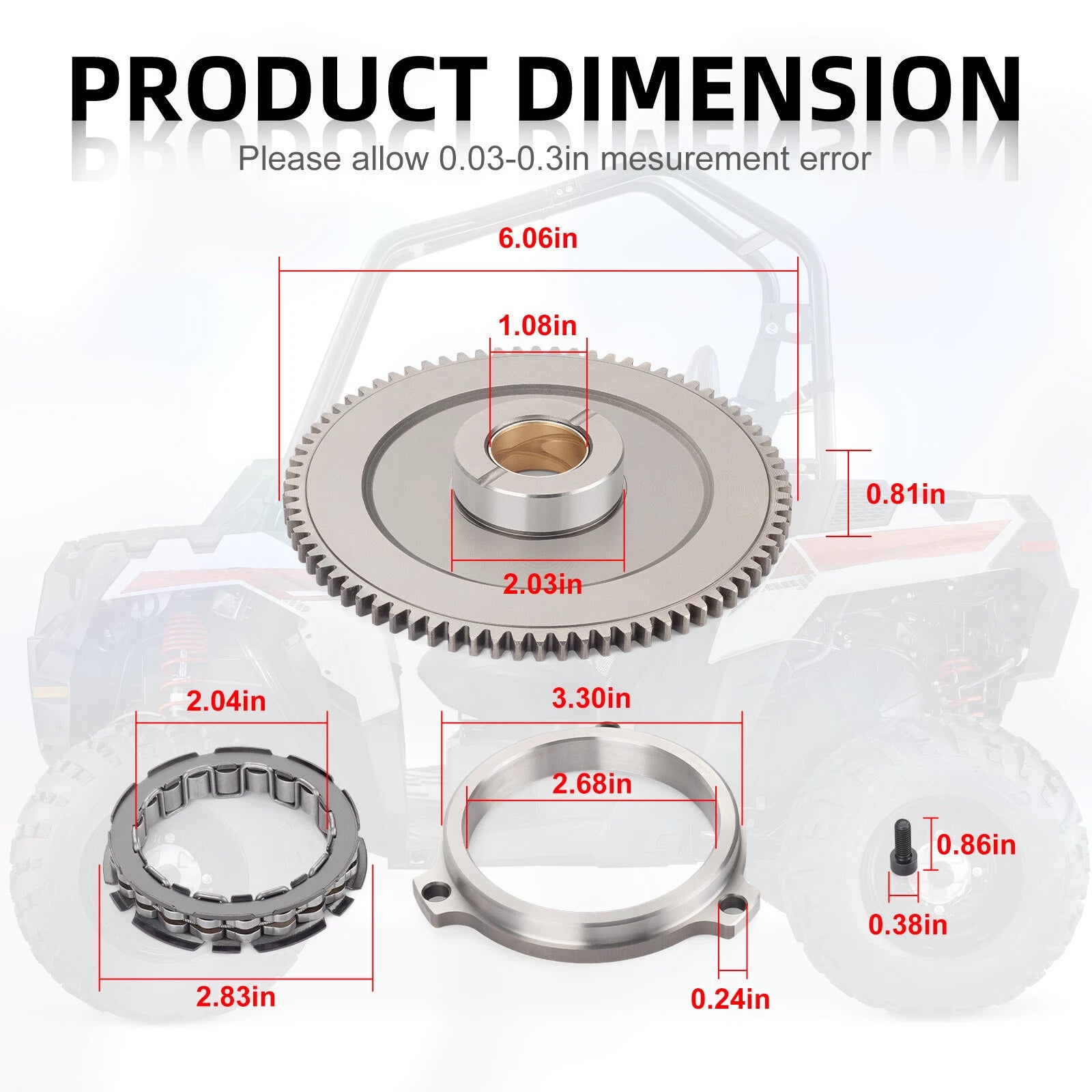 Starter Clutch Idler Gear Gasket for Polaris RZR 4 XP 900/RZR XP 900 (2013–2014)