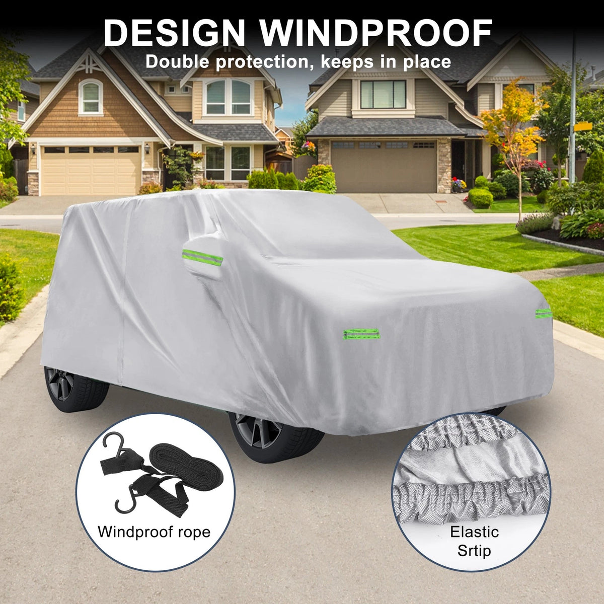 Waterproof Car Cover with Hook for Daihatsu Cast (350x148x143cm)