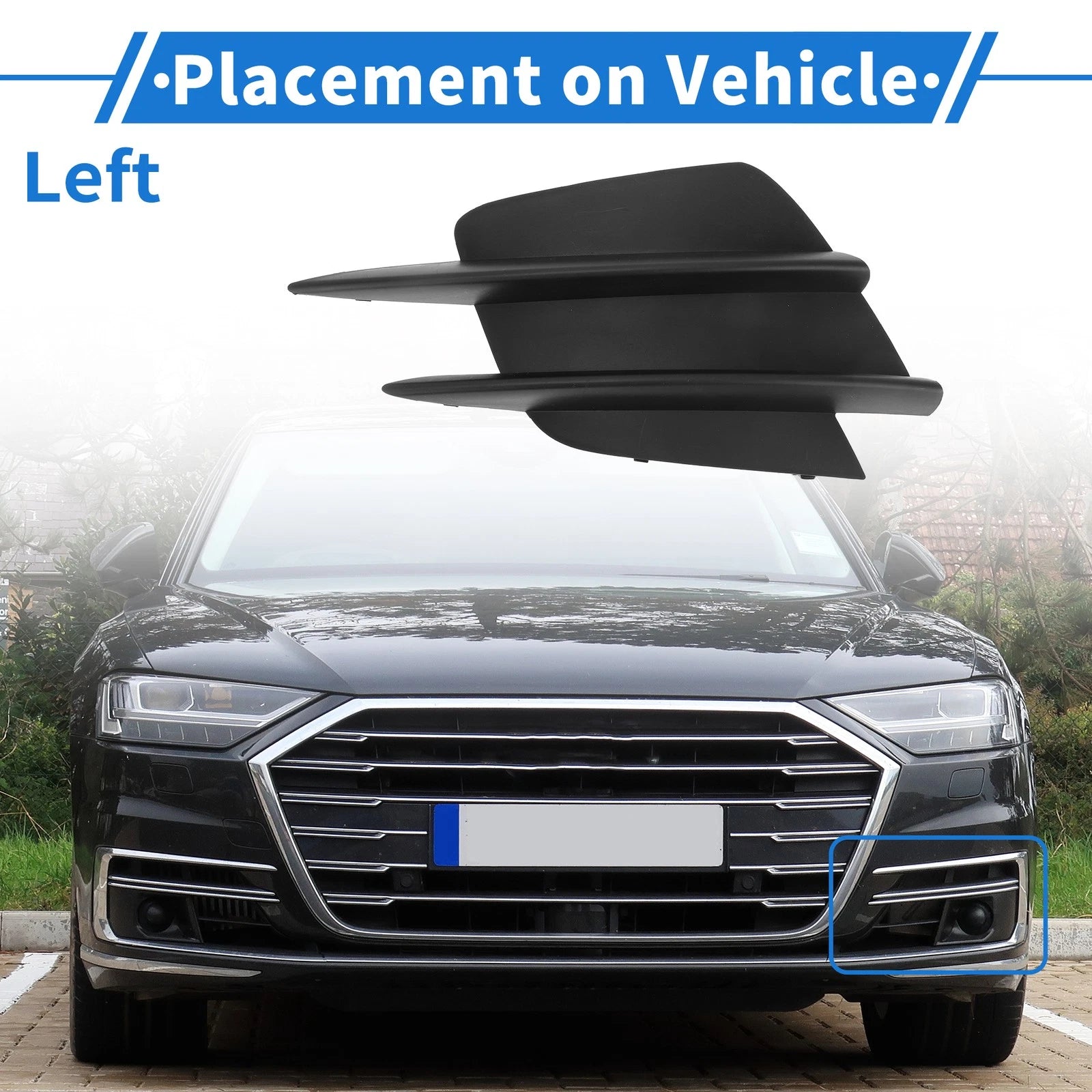 Front Left Fog Light Grill Replacement for Mercedes-Benz C-Class W205 (2015–2021)