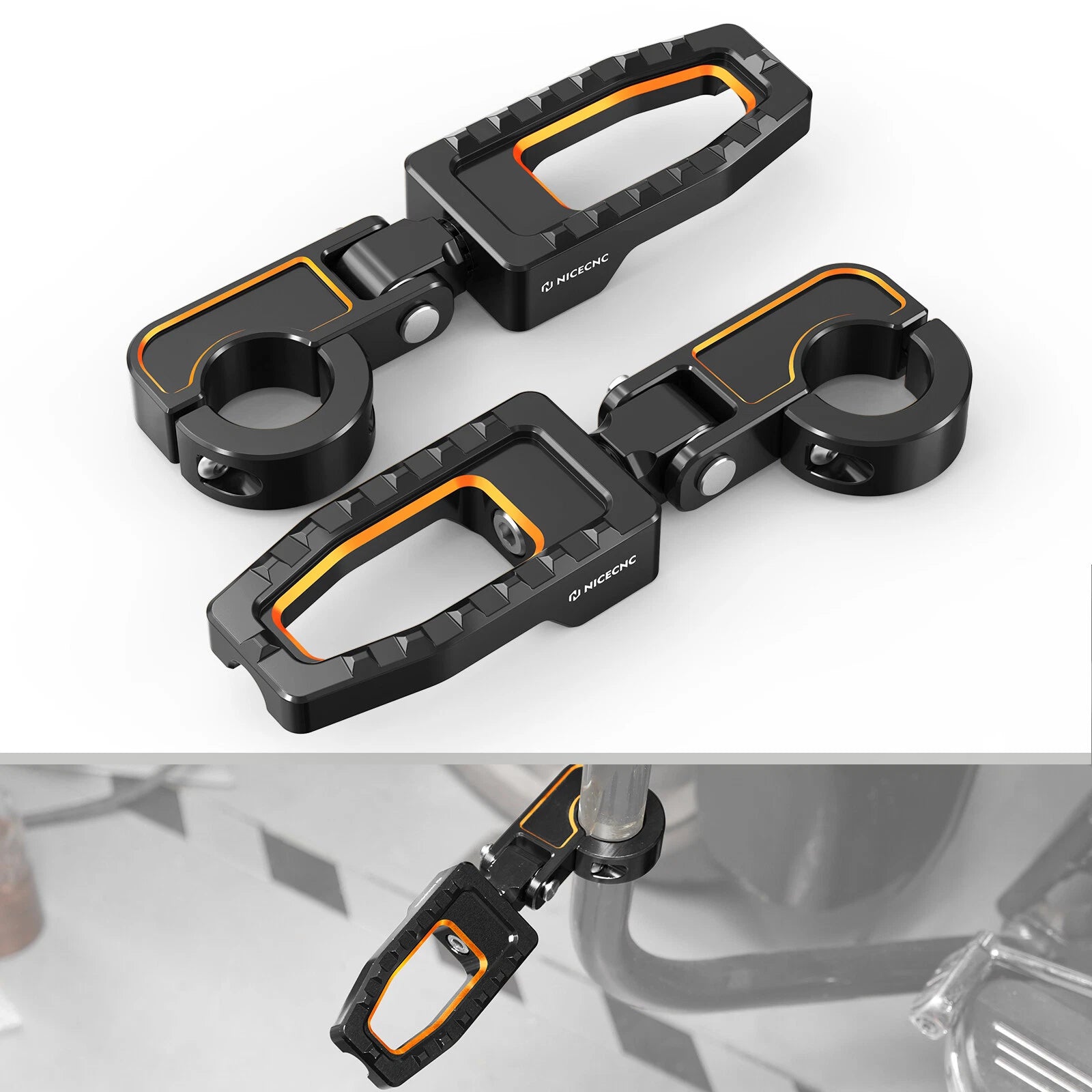 Foldable Engine Guards Footrest Pegs for Harley CVO Limited FLHTKSE (2014–2021)