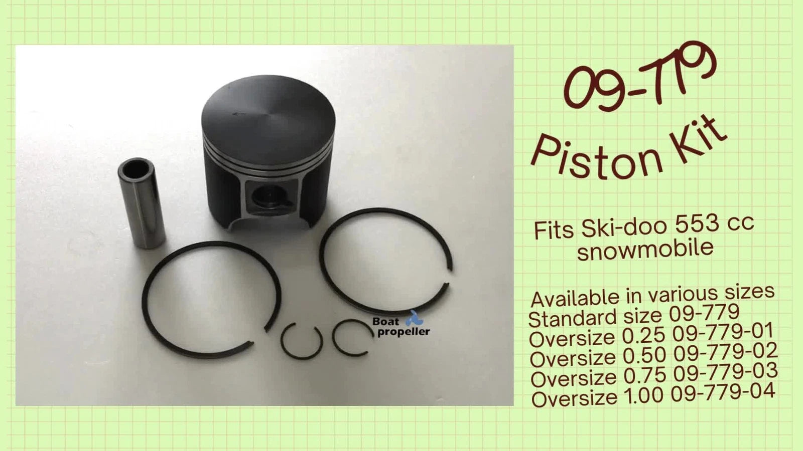 Piston Kit 0.75 Oversize with Ring for Ski Doo 550 Skandic (2009–2009)