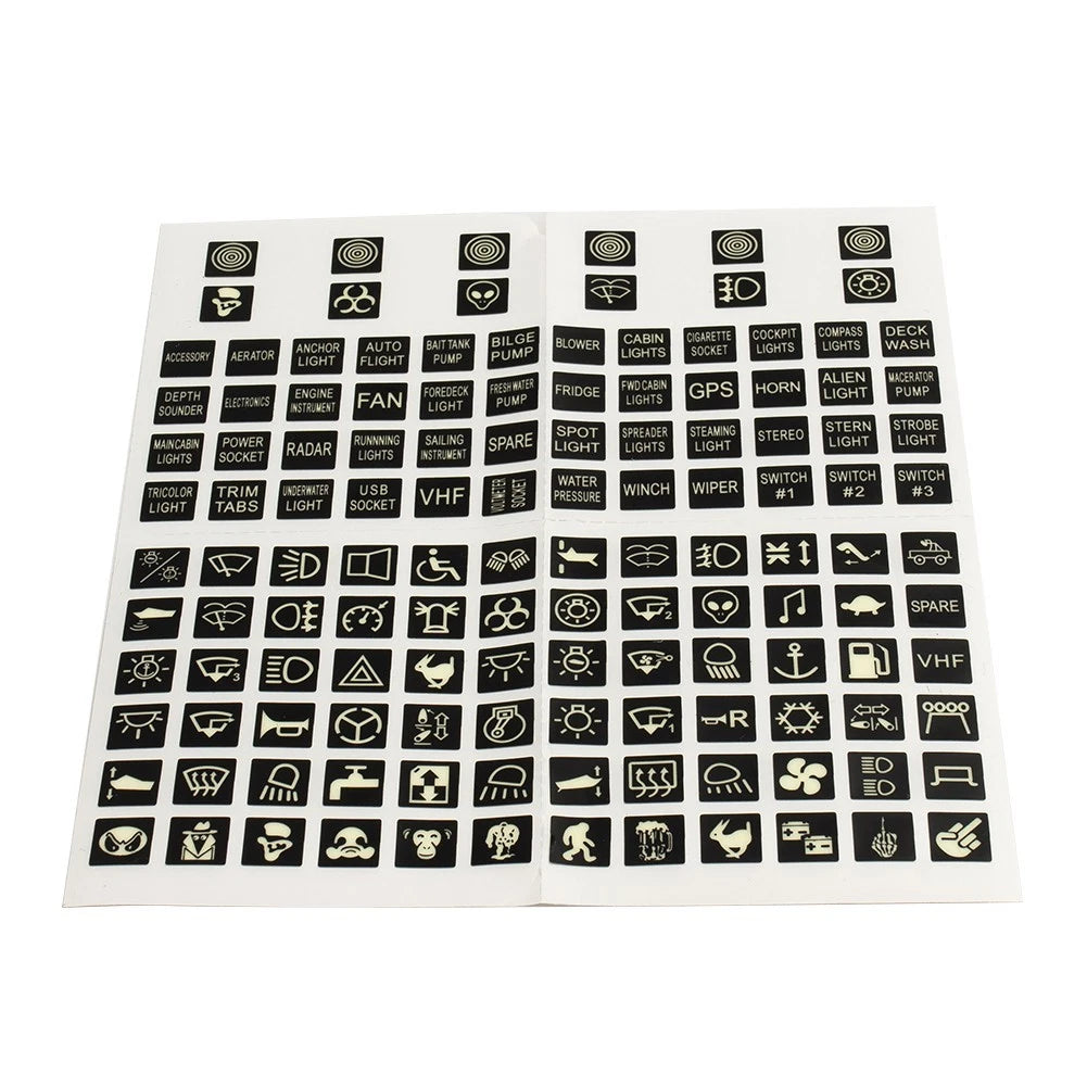 Switch Sticker Labels for Boat (1 Sheet)