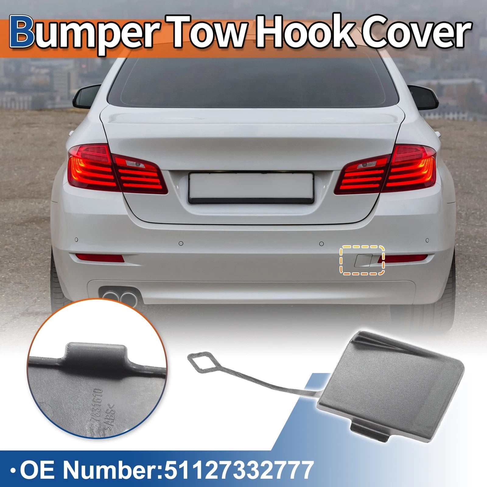 Rear Tow Hook Cover Replacement for BMW 5 Series F10 (2010–2016)