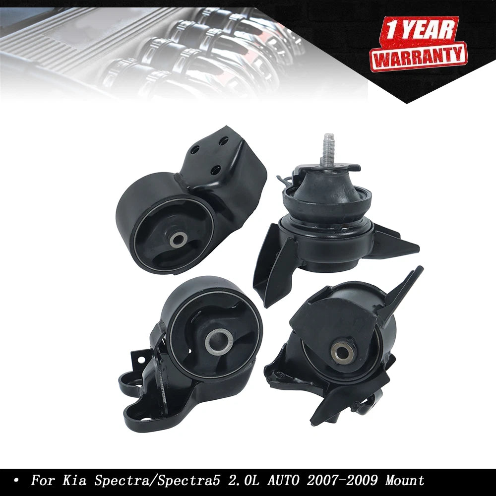 4Pcs Engine Motor & Transmission Mount for Kia Spectra (2007–2009) 2.0L