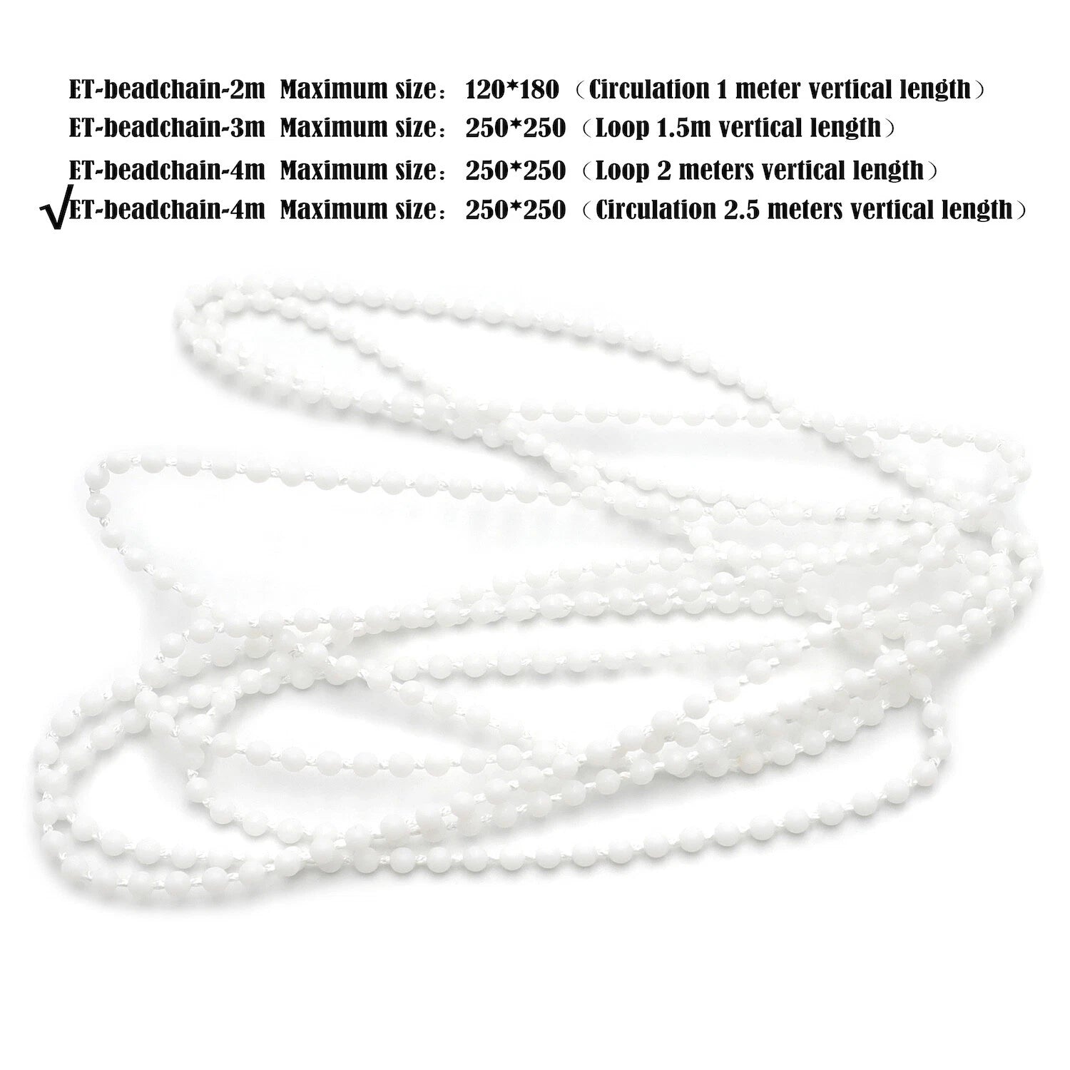 Loop Bead Chain for Roller Blind Shade (5m/16ft)