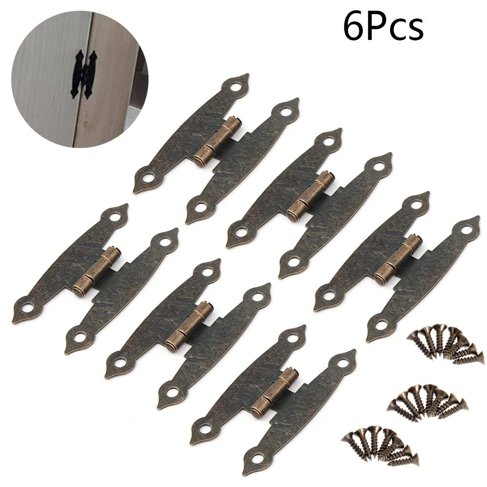6pcs Antique H-type Hinges for Jewelry Box Door (65mm x 33mm)