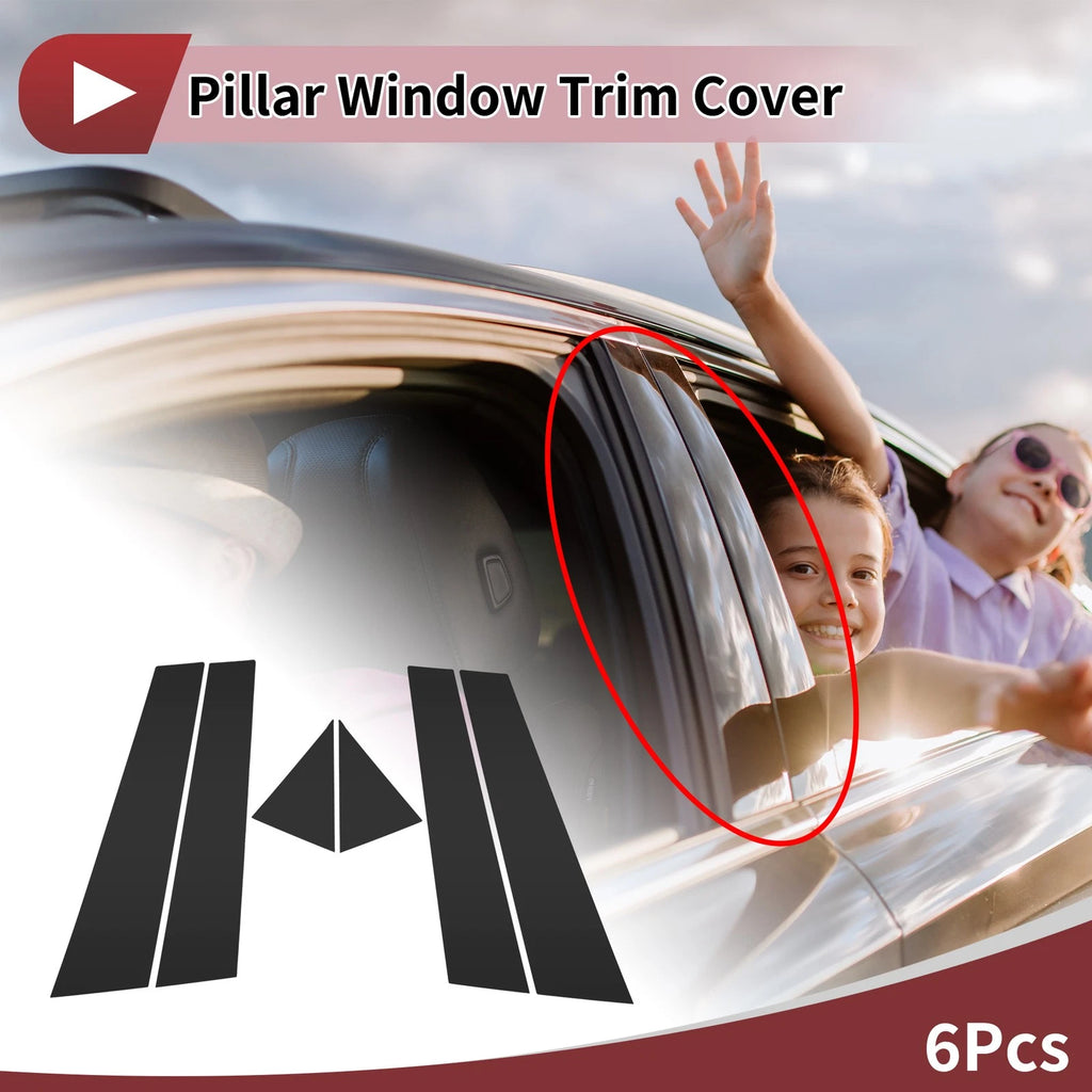 Door Pillar Window Trim Front Rear Left Right for Volkswagen Passat Black (6)