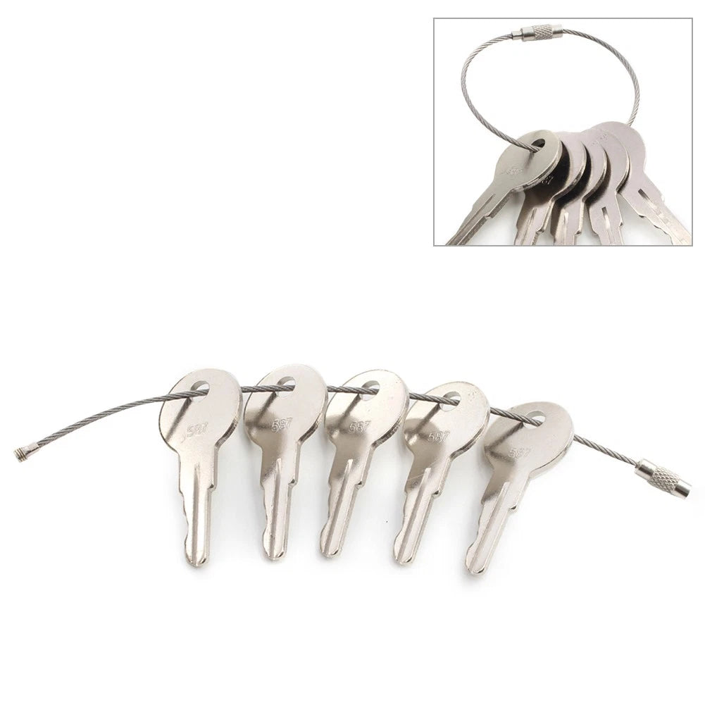 Set of 5 Ignition Starter Keys for JLG Heavy Equipment (7012587, ELI80-0106)