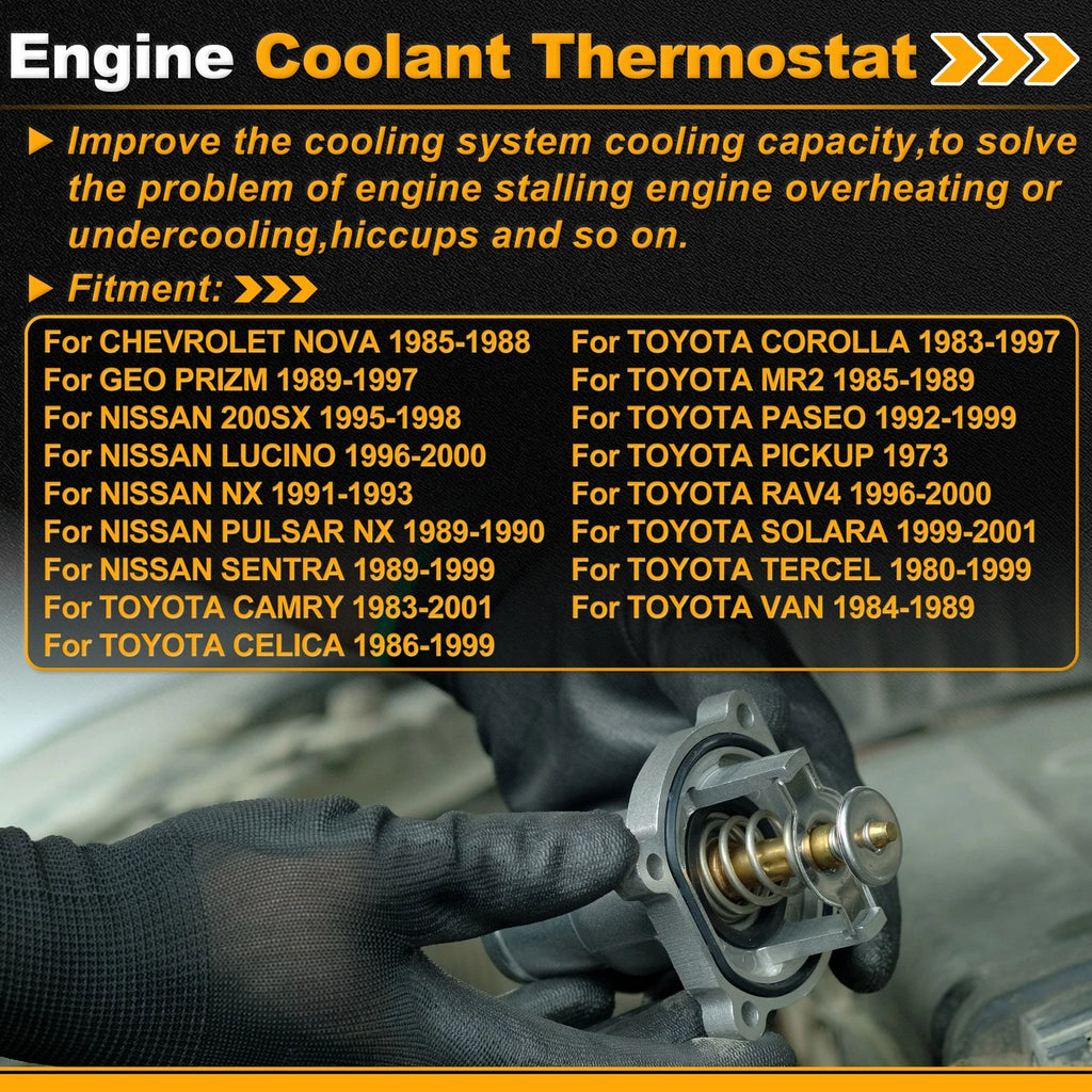 Engine Coolant Thermostat Replacement for Chevrolet Nova (1985–1988) with Seal