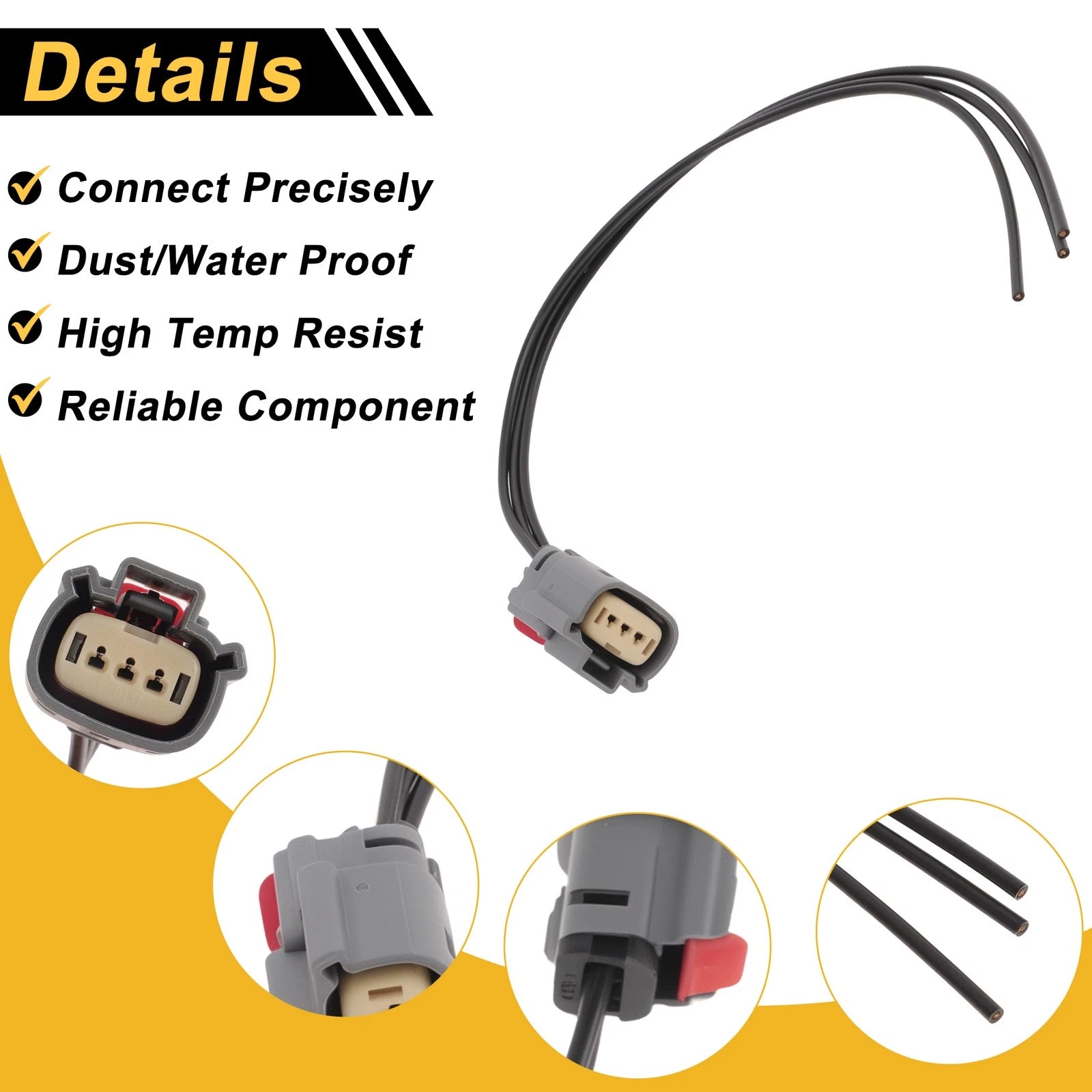 3 Pin Ignition Coil Connector Plug for Ford Expedition (2015–2017) CU2Z14S411A FA
